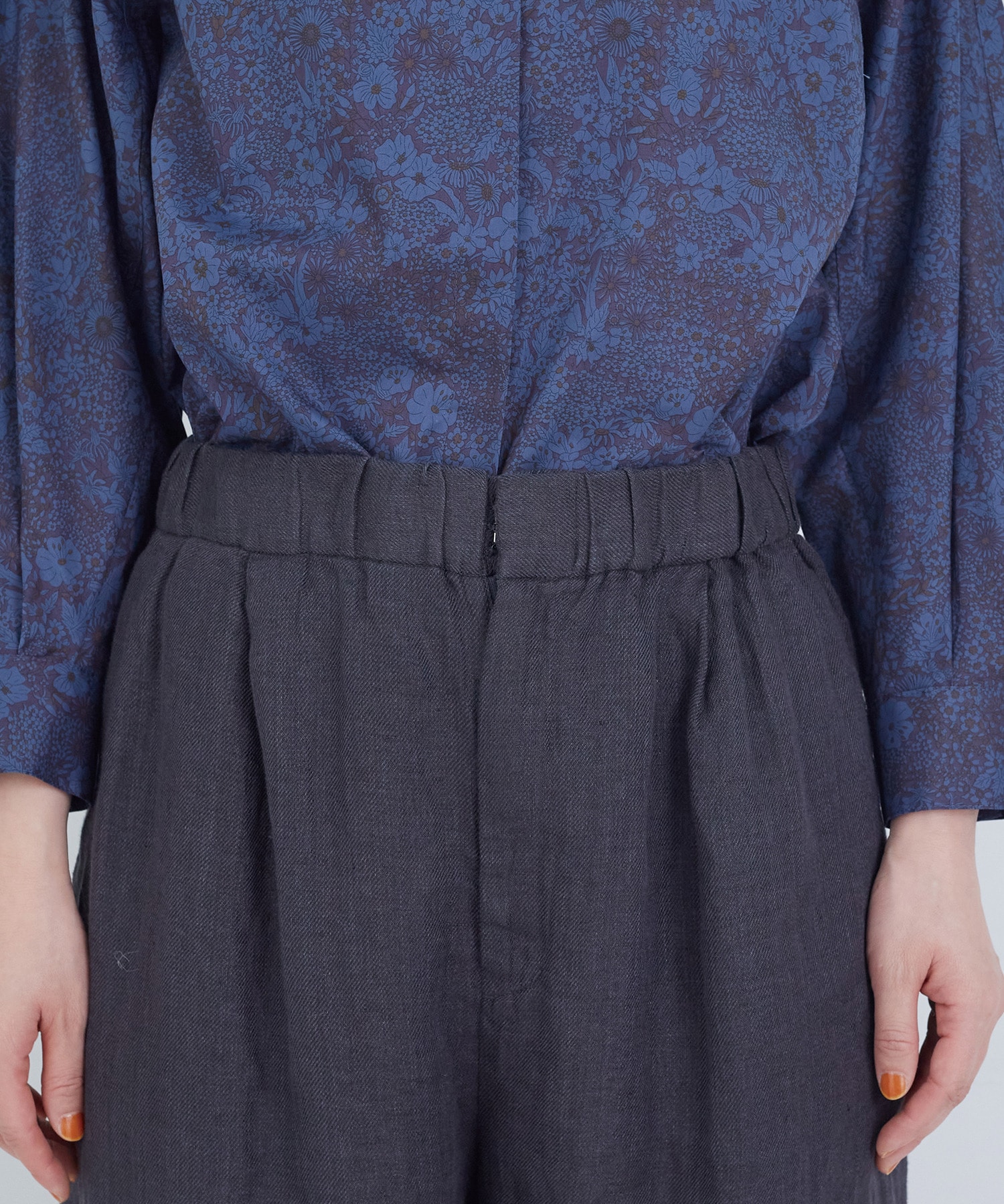 【ADIEU TRISTESSE】リネンワンタックストレートパンツ 詳細画像 パープル 26