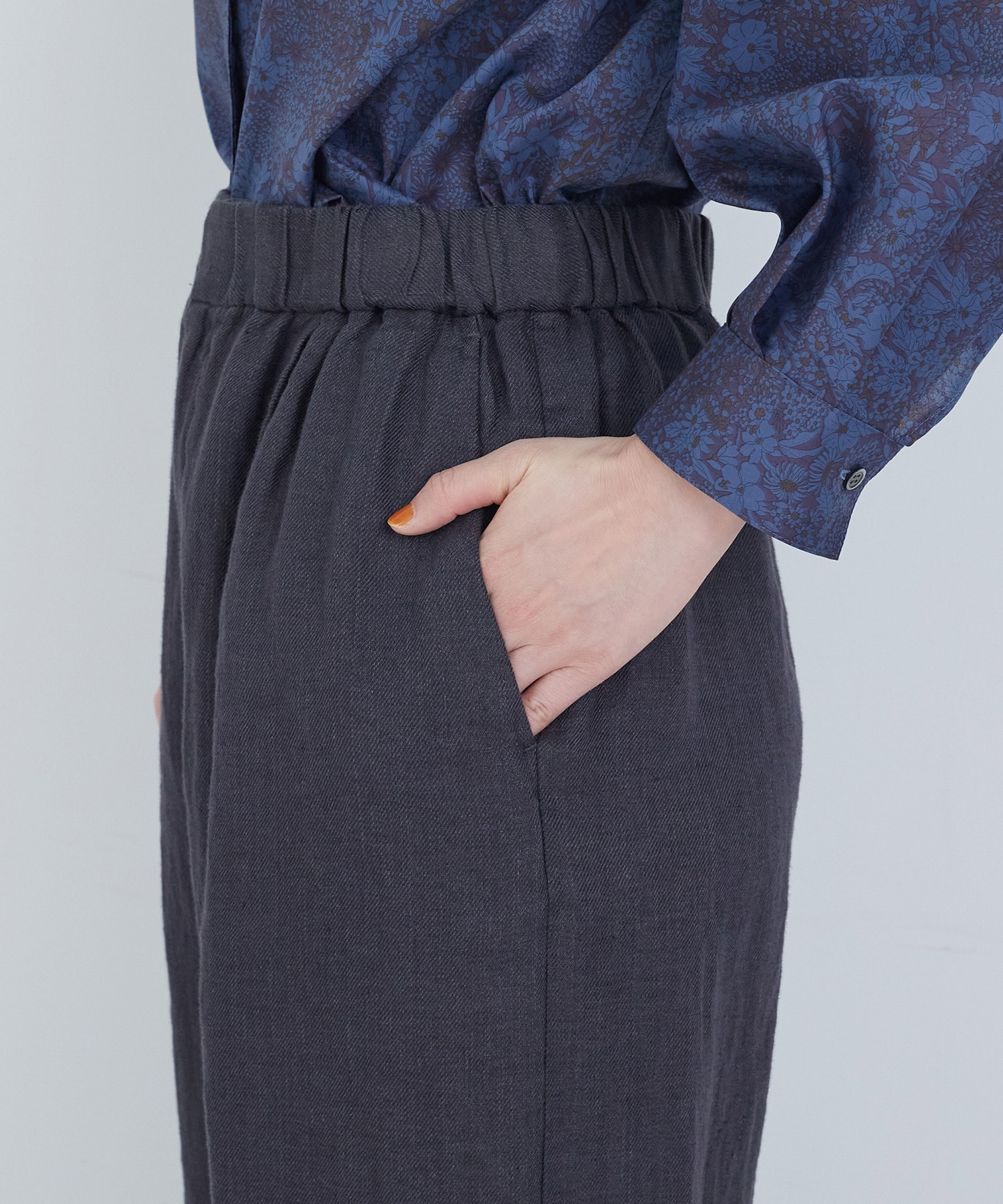 【ADIEU TRISTESSE】リネンワンタックストレートパンツ 詳細画像 パープル 28