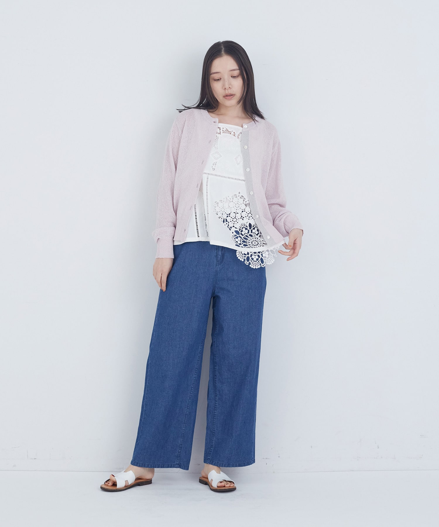 【ADIEU TRISTESSE】6.8ozデニムパンツ 詳細画像 ライトインディゴブルー 13