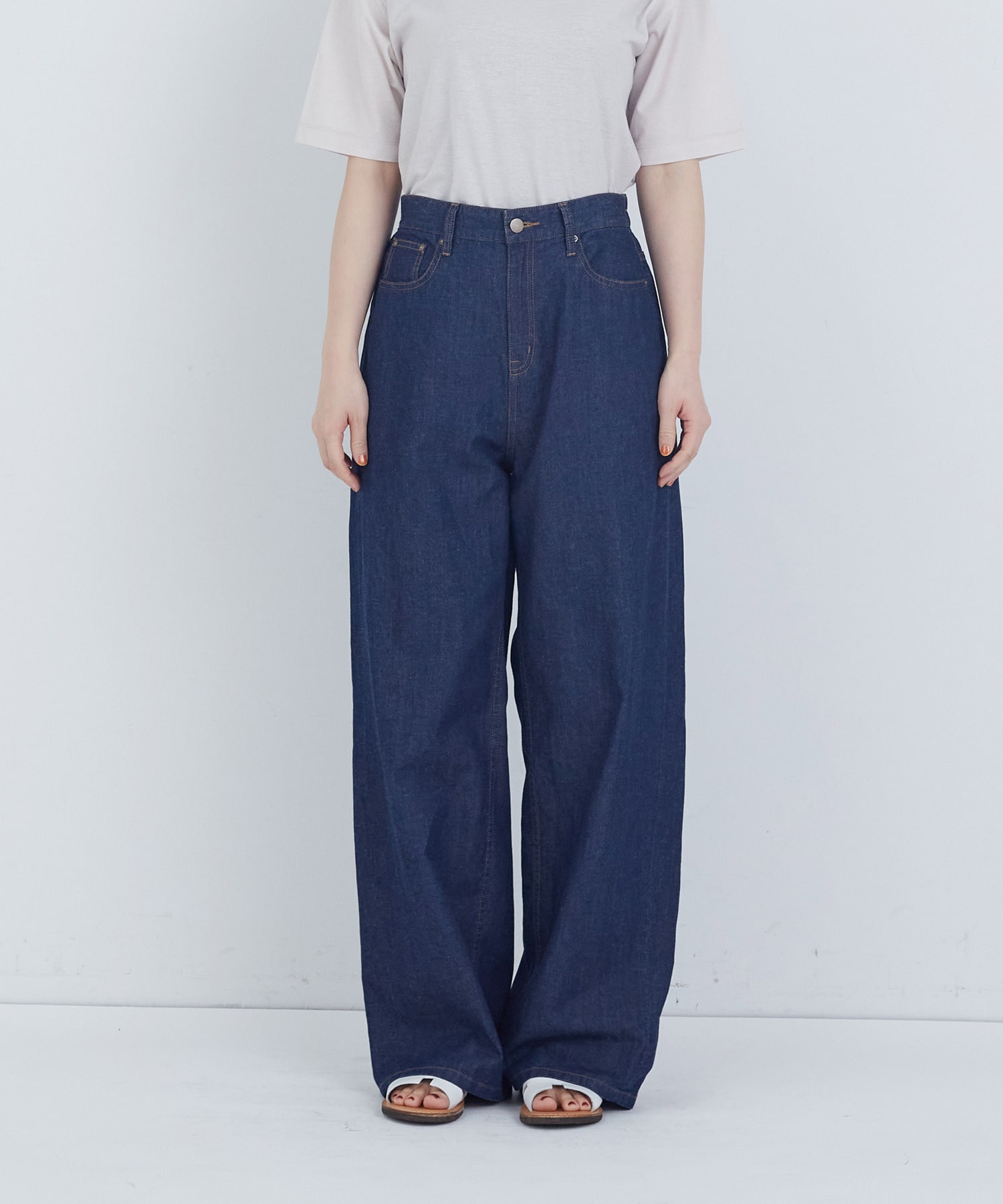 【ADIEU TRISTESSE】6.8ozデニムパンツ 詳細画像 ライトインディゴブルー 7