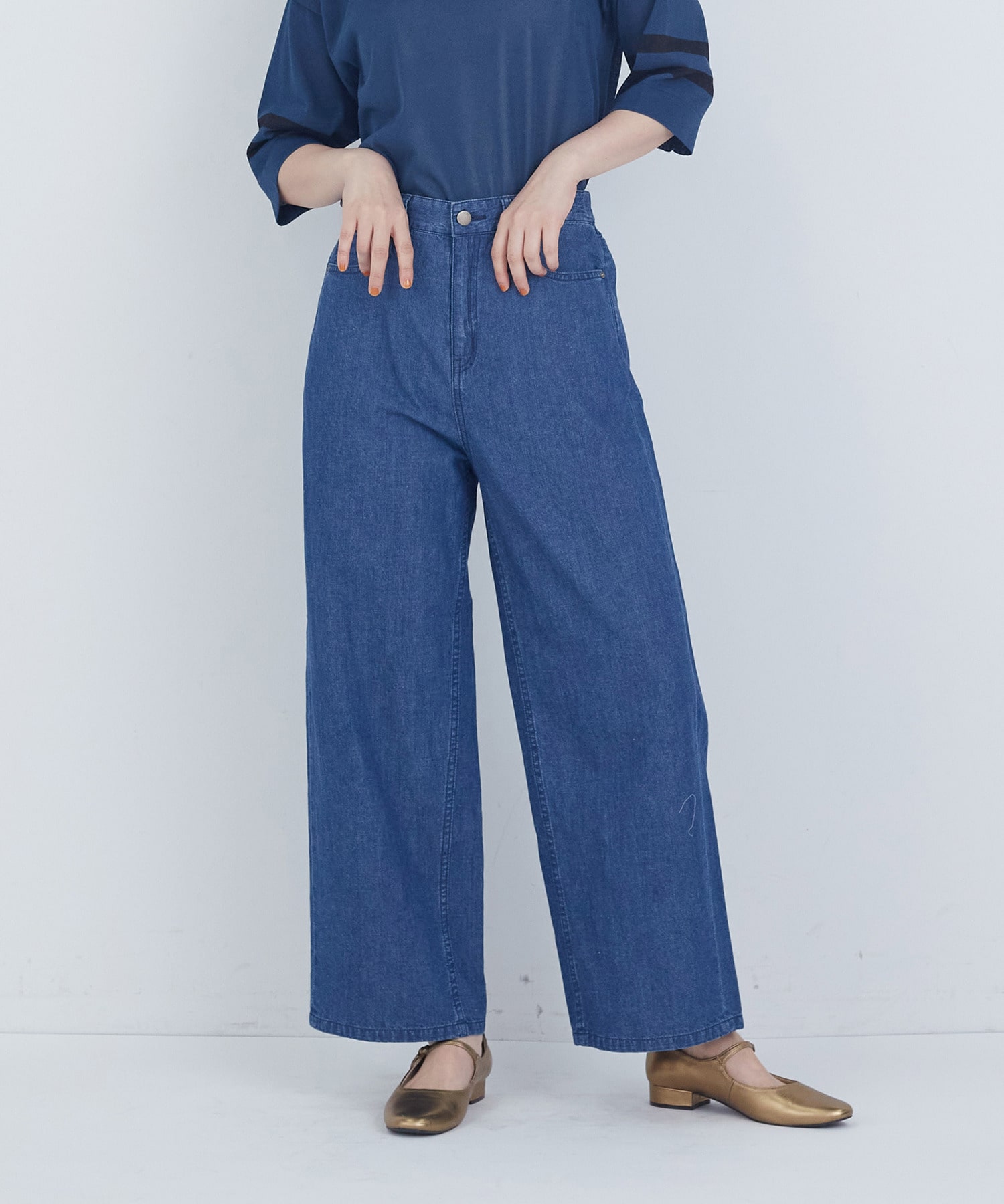 【ADIEU TRISTESSE】6.8ozデニムパンツ 詳細画像 ライトインディゴブルー 1