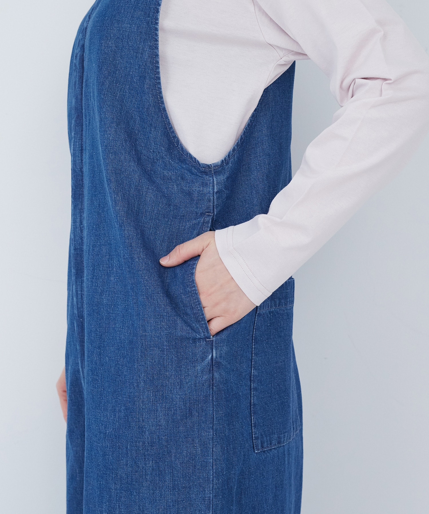【ADIEU TRISTESSE】ライトオンスデニムサロペット 詳細画像 インディゴブルー 17