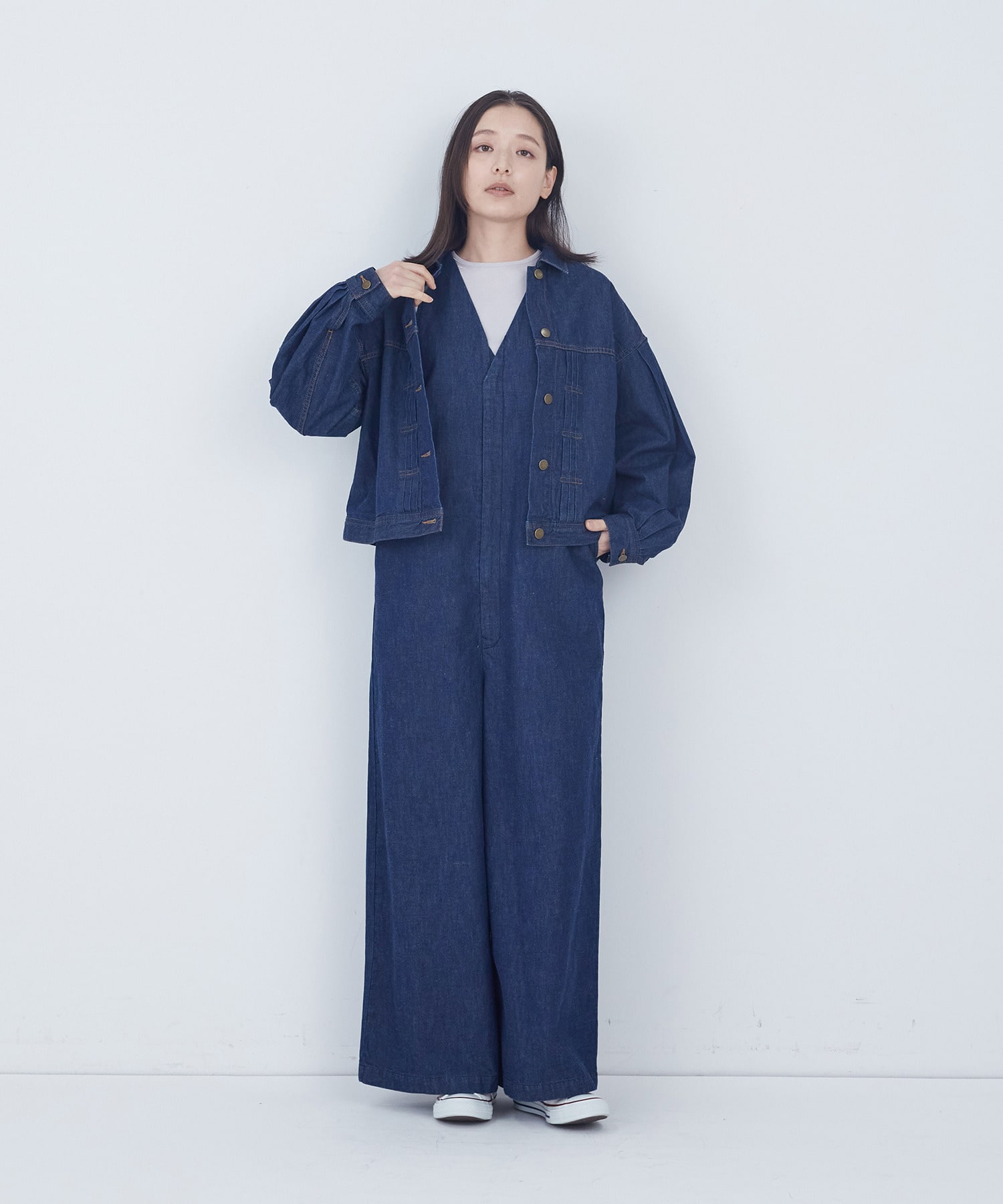 【ADIEU TRISTESSE】ライトオンスデニムサロペット 詳細画像 インディゴブルー 3
