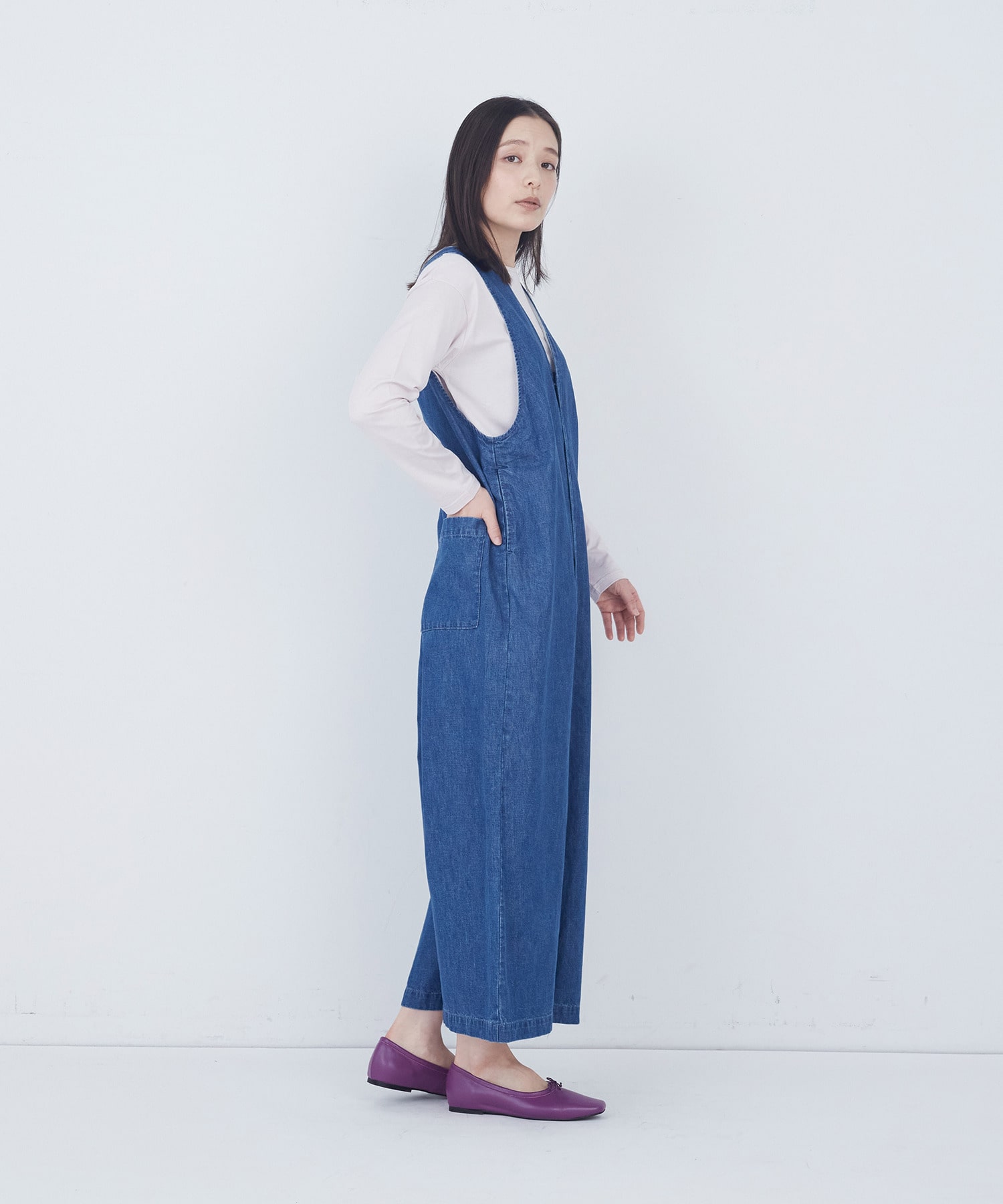 【ADIEU TRISTESSE】ライトオンスデニムサロペット 詳細画像 インディゴブルー 9