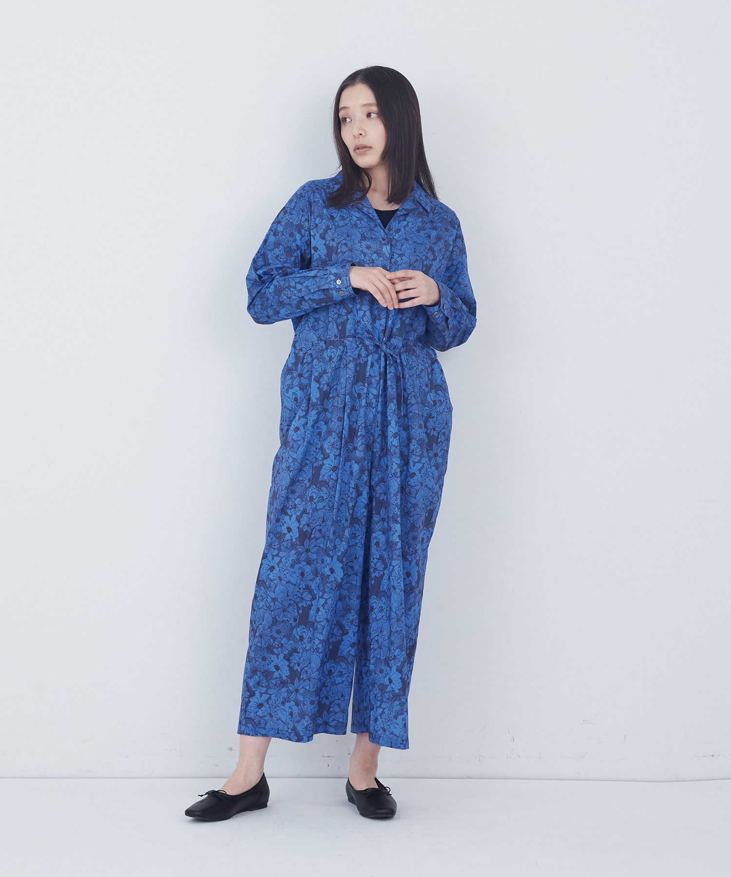 【ADIEU TRISTESSE】kazumiさんコラボ　リバティプリントオールインワン 詳細画像 ブルー系その他 1