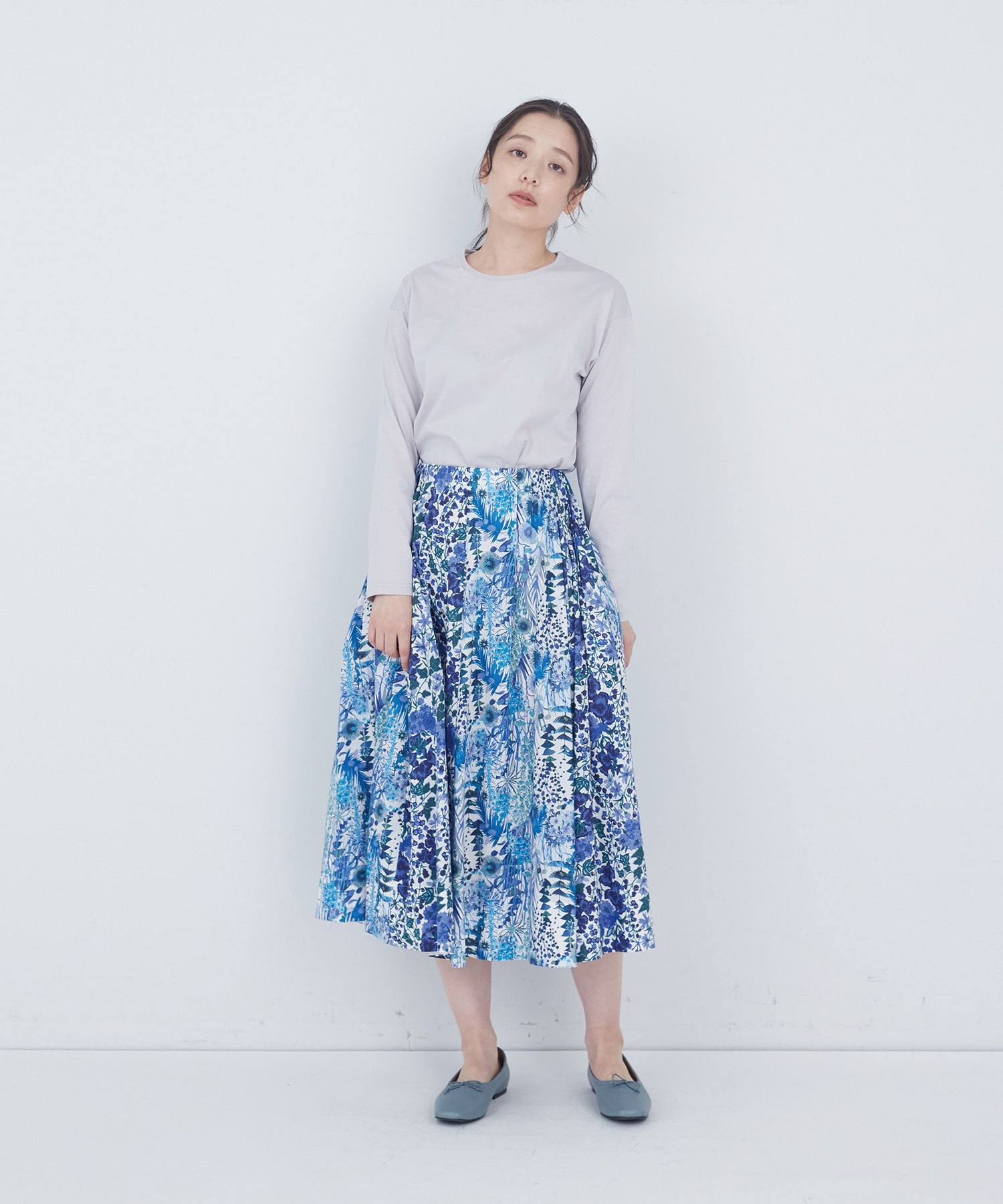 【ADIEU TRISTESSE】リバティパッチワークスカート 詳細画像 ブルー系その他 1