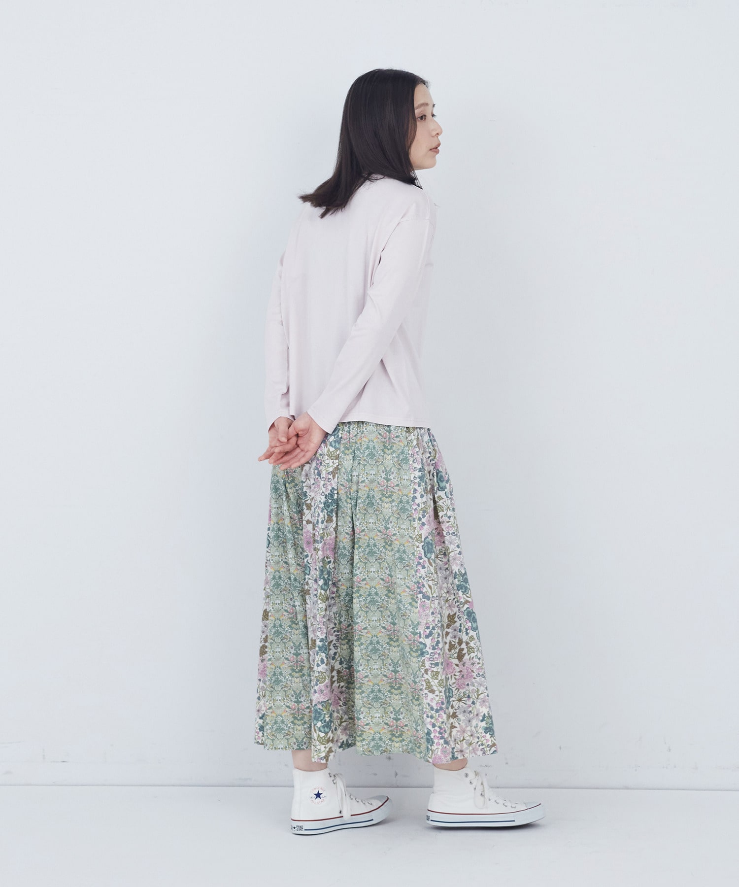 【ADIEU TRISTESSE】リバティパッチワークスカート 詳細画像 ブルー系その他 10