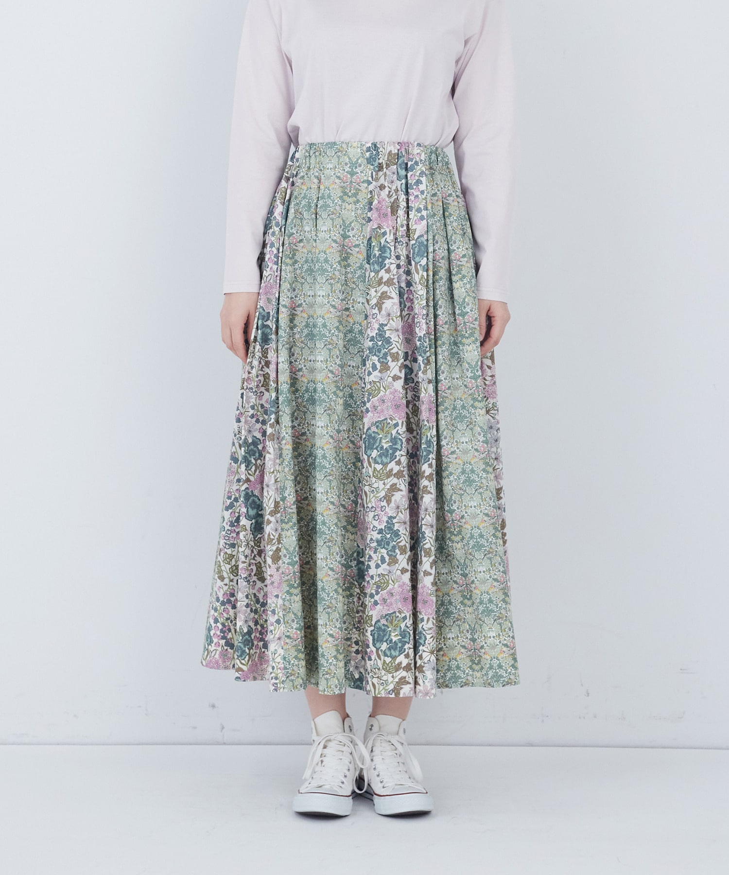 【ADIEU TRISTESSE】リバティパッチワークスカート 詳細画像 ブルー系その他 12