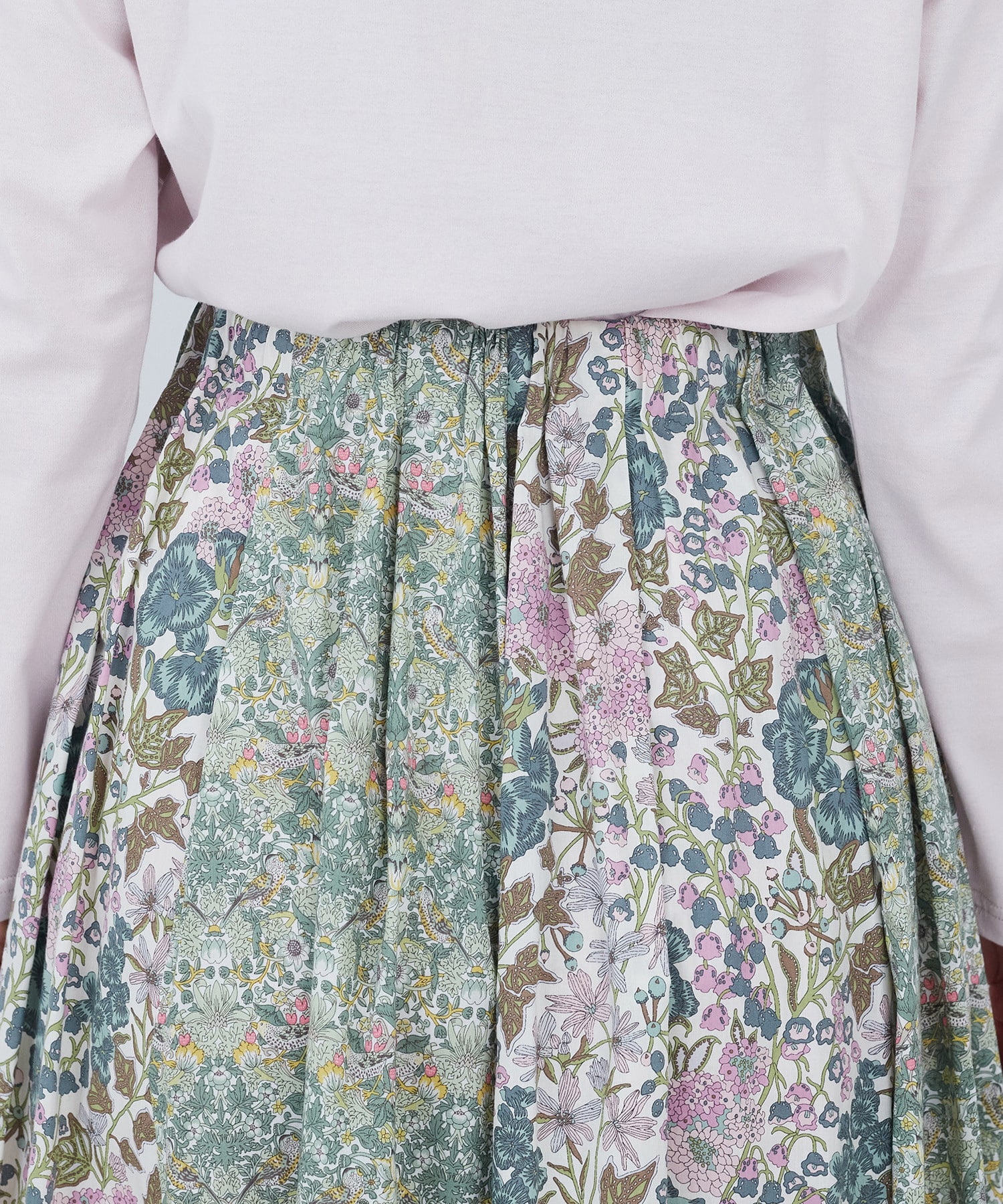 【ADIEU TRISTESSE】リバティパッチワークスカート 詳細画像 ブルー系その他 16