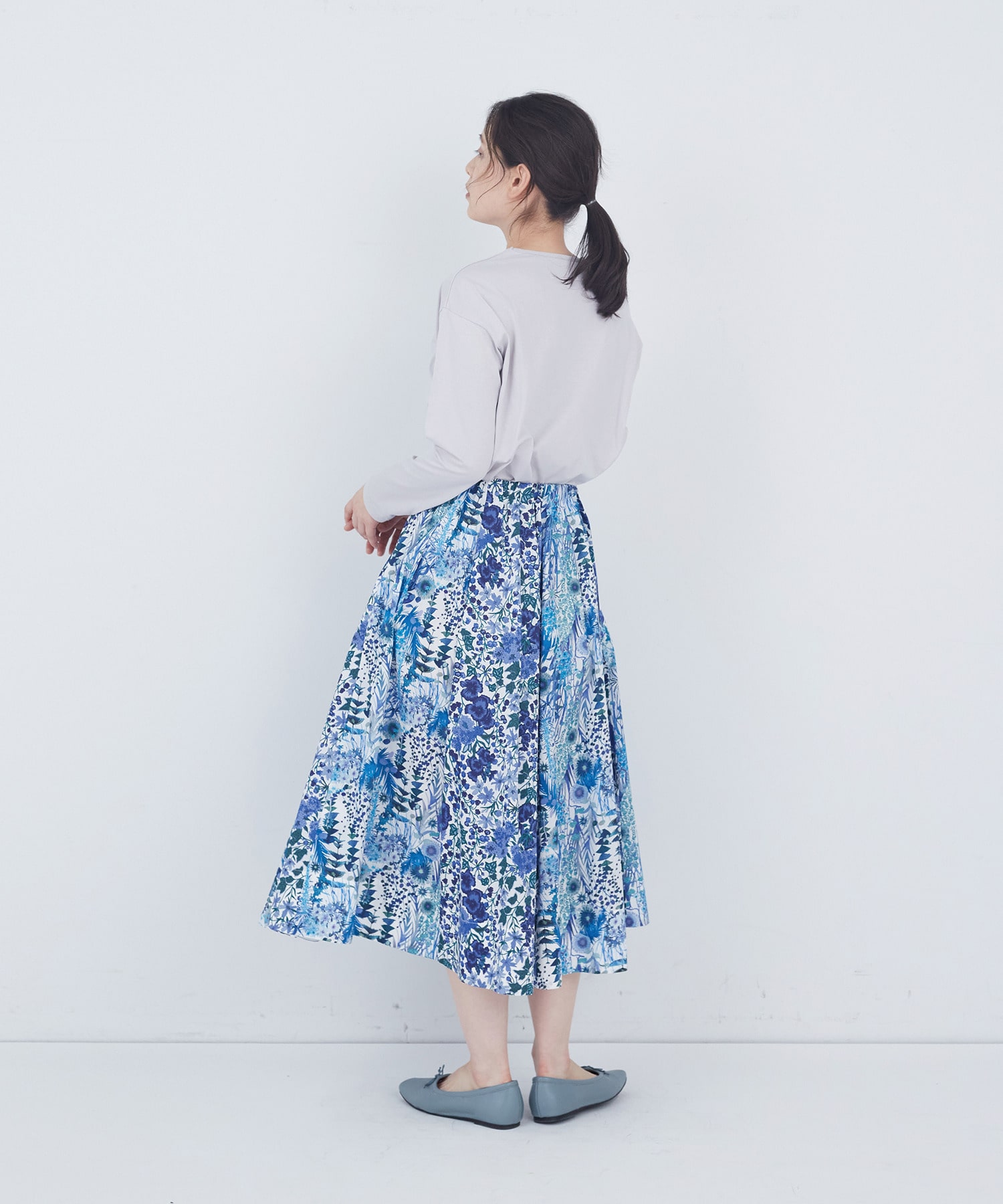 【ADIEU TRISTESSE】リバティパッチワークスカート 詳細画像 ブルー系その他 3