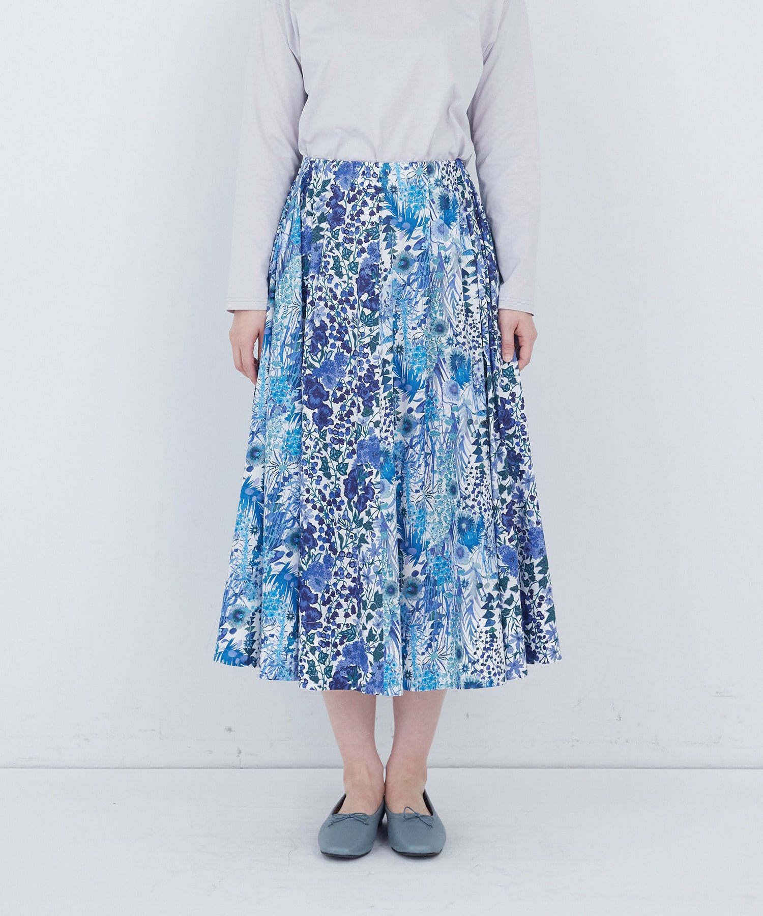 【ADIEU TRISTESSE】リバティパッチワークスカート 詳細画像 ブルー系その他 5