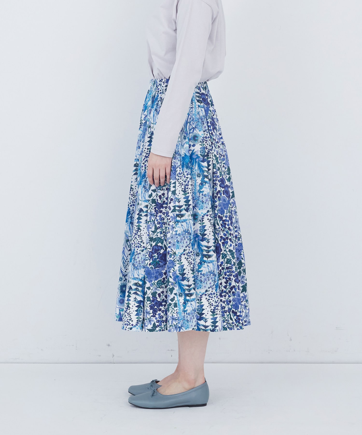 【ADIEU TRISTESSE】リバティパッチワークスカート 詳細画像 ブルー系その他 6