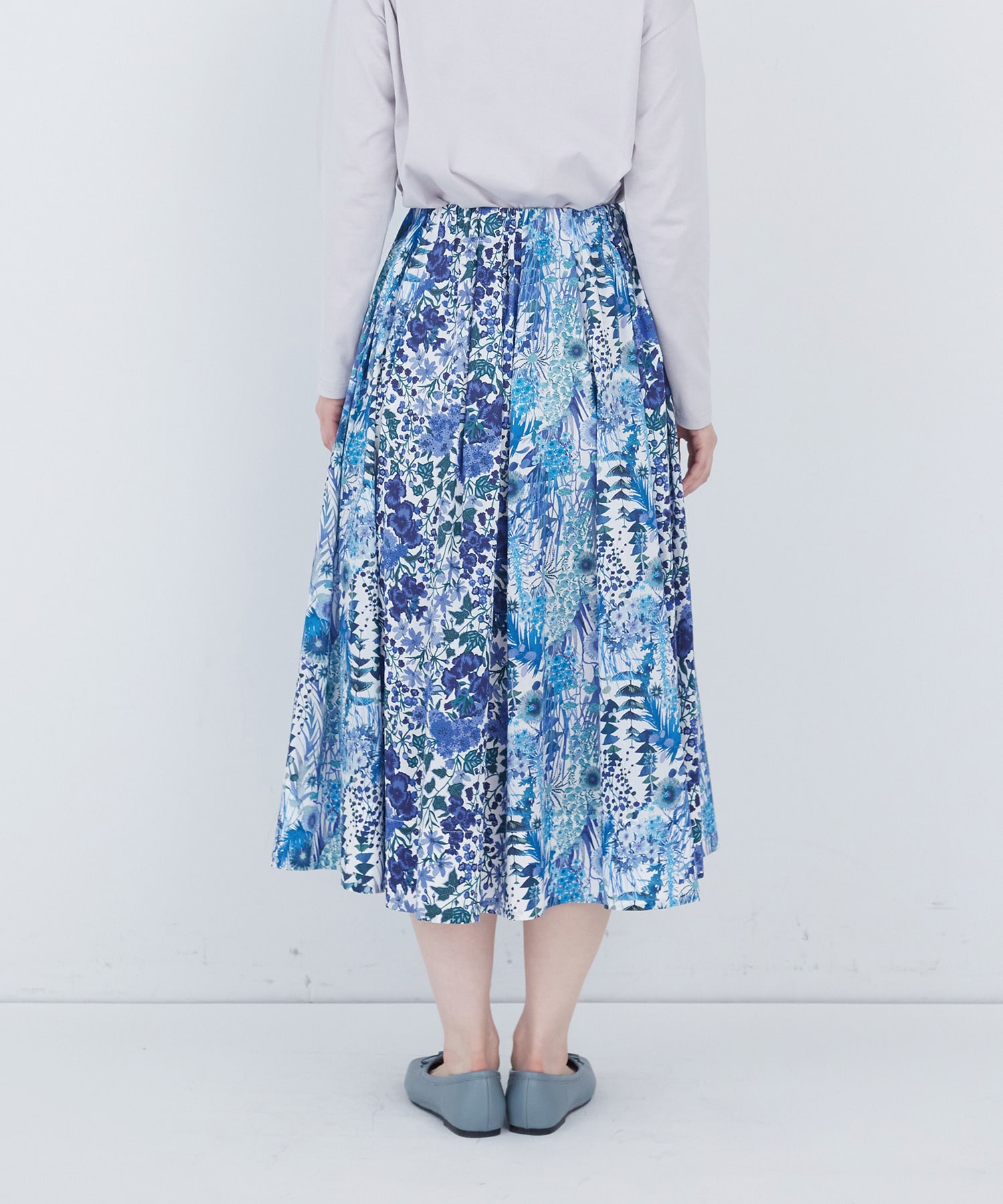 【ADIEU TRISTESSE】リバティパッチワークスカート 詳細画像 ブルー系その他 7