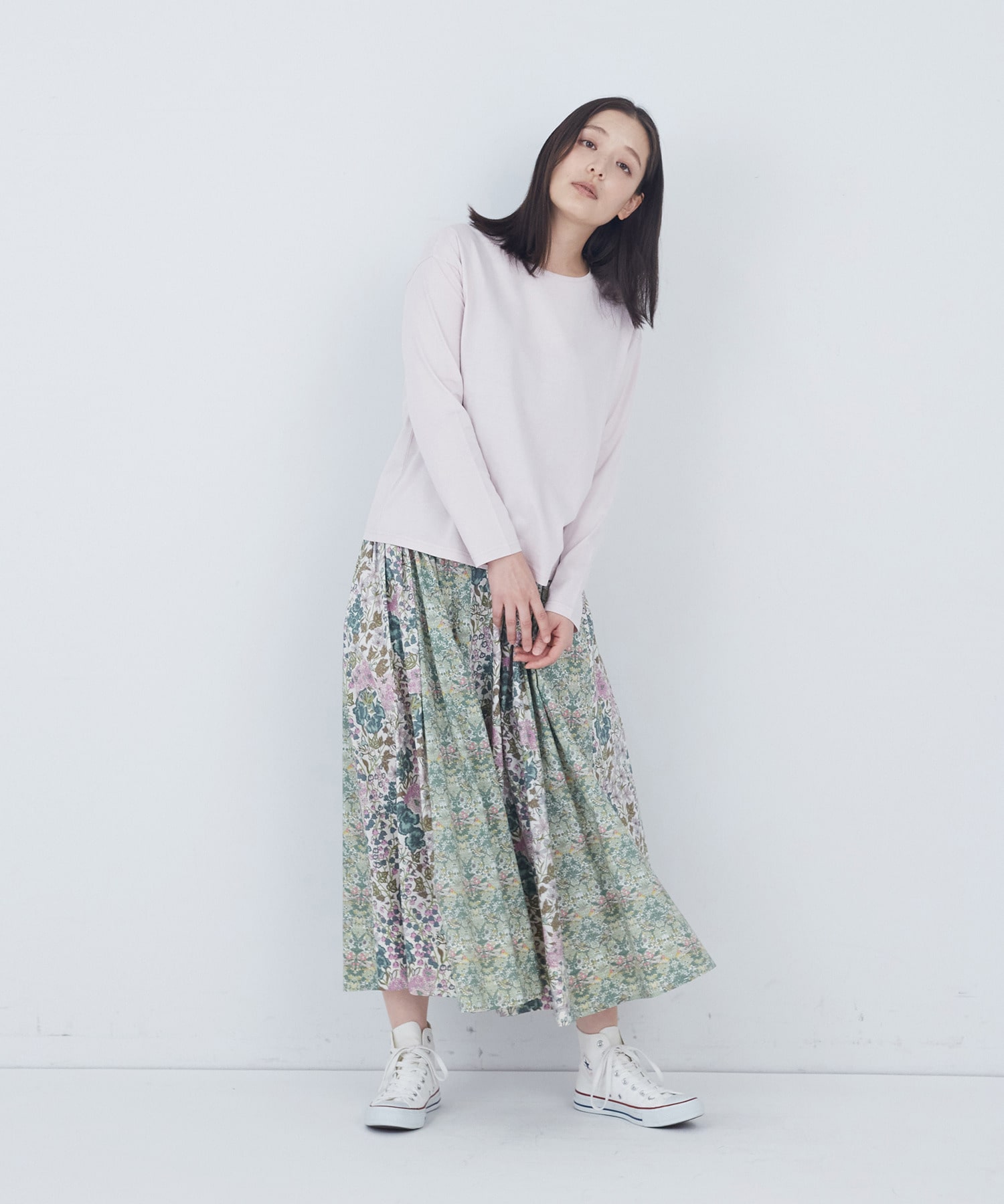 【ADIEU TRISTESSE】リバティパッチワークスカート 詳細画像 ブルー系その他 8