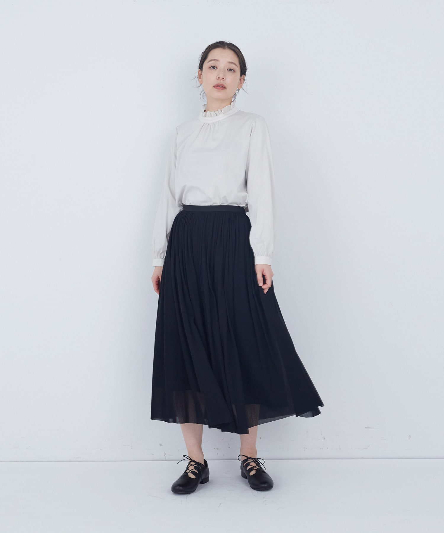 【ADIEU TRISTESSE】コットンチュールスカート 詳細画像 ブラック 6
