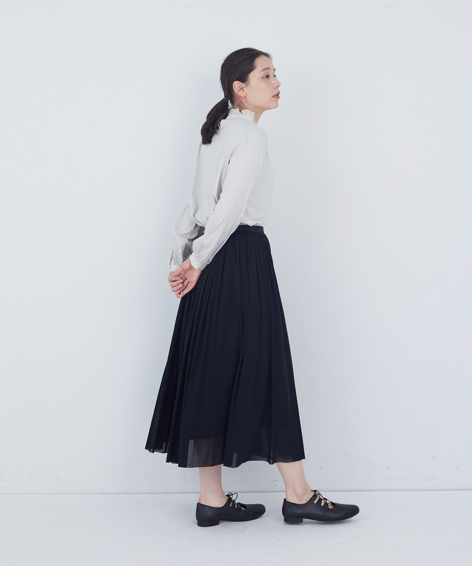 【ADIEU TRISTESSE】コットンチュールスカート 詳細画像 ブラック 7