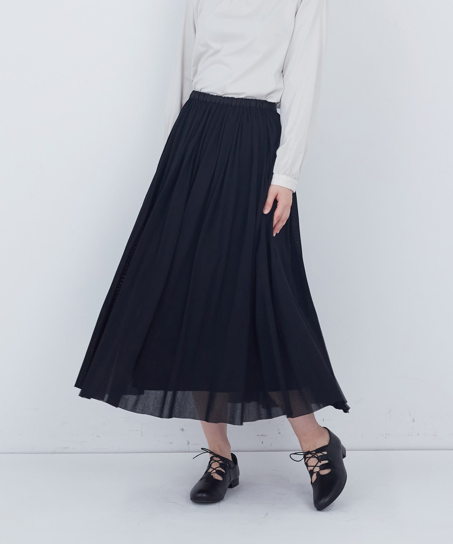 【ADIEU TRISTESSE】コットンチュールスカート 詳細画像 ブラック 1