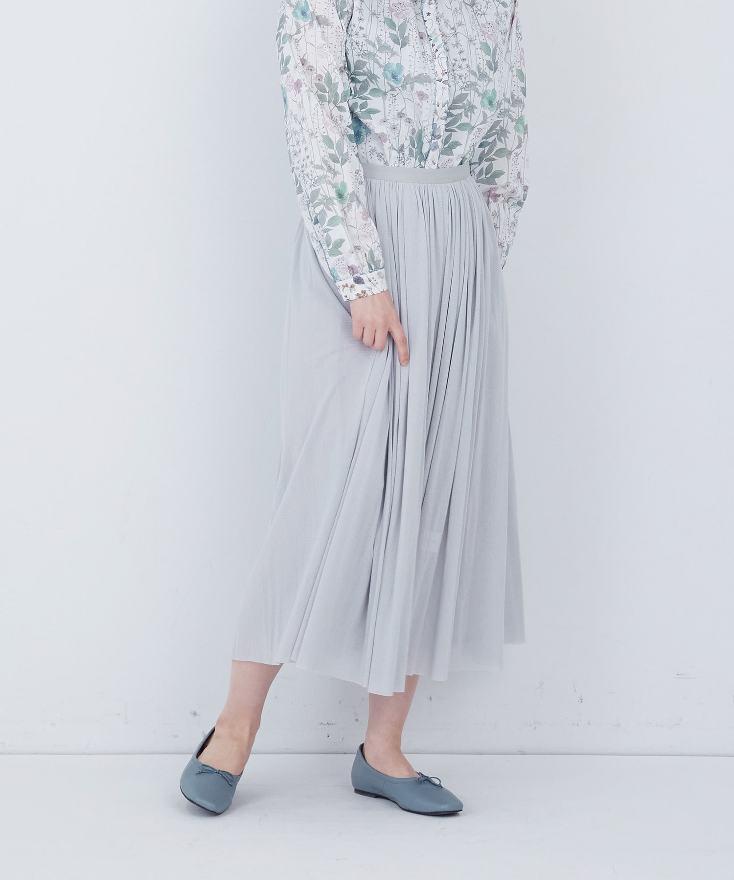 【ADIEU TRISTESSE】コットンチュールスカート 詳細画像 グレー 1