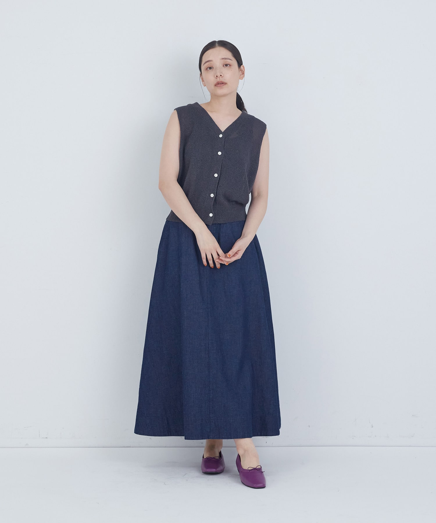 【ADIEU TRISTESSE】6.8ozデニムスカート 詳細画像 インディゴブルー 11