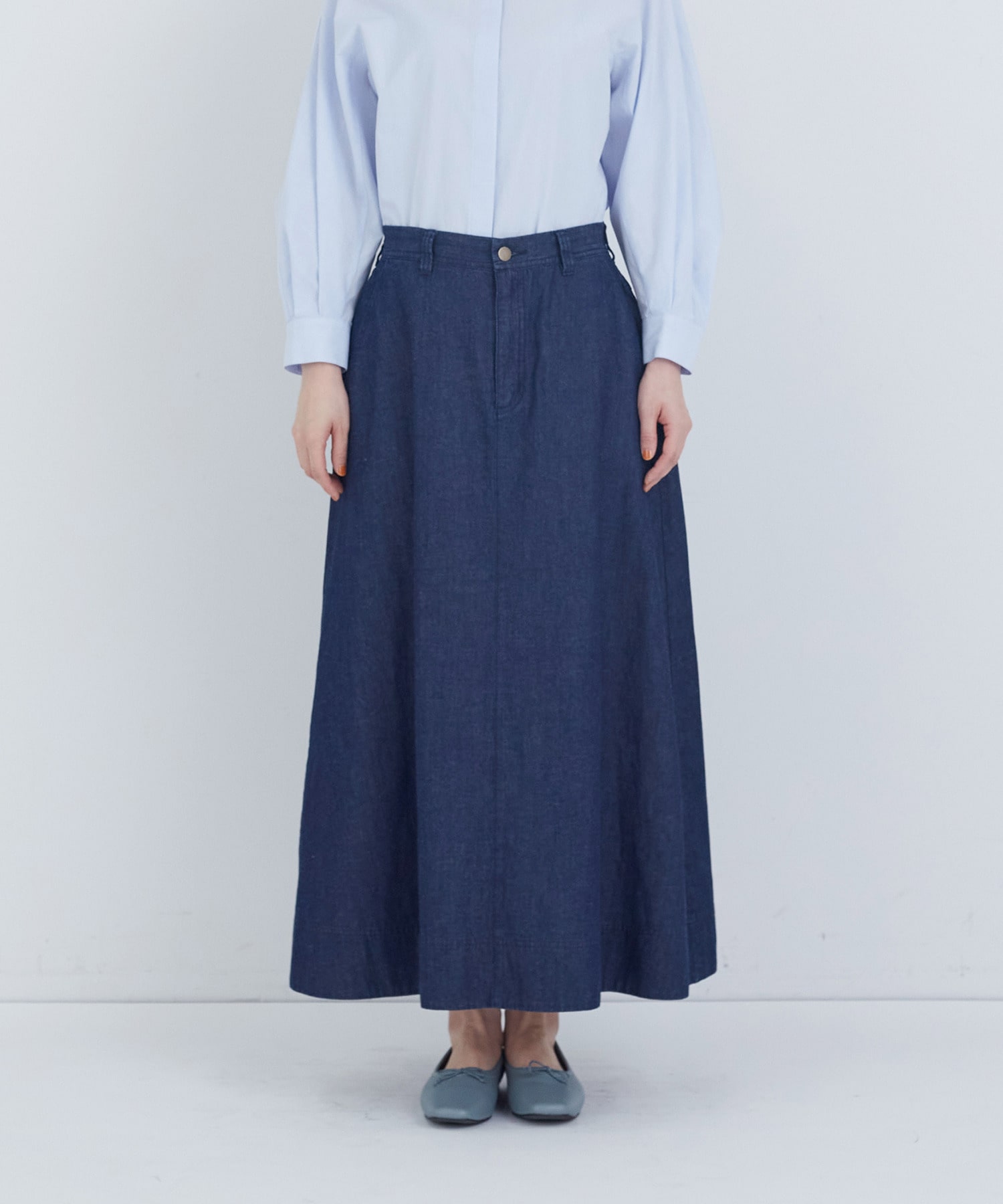 【ADIEU TRISTESSE】6.8ozデニムスカート 詳細画像 インディゴブルー 13