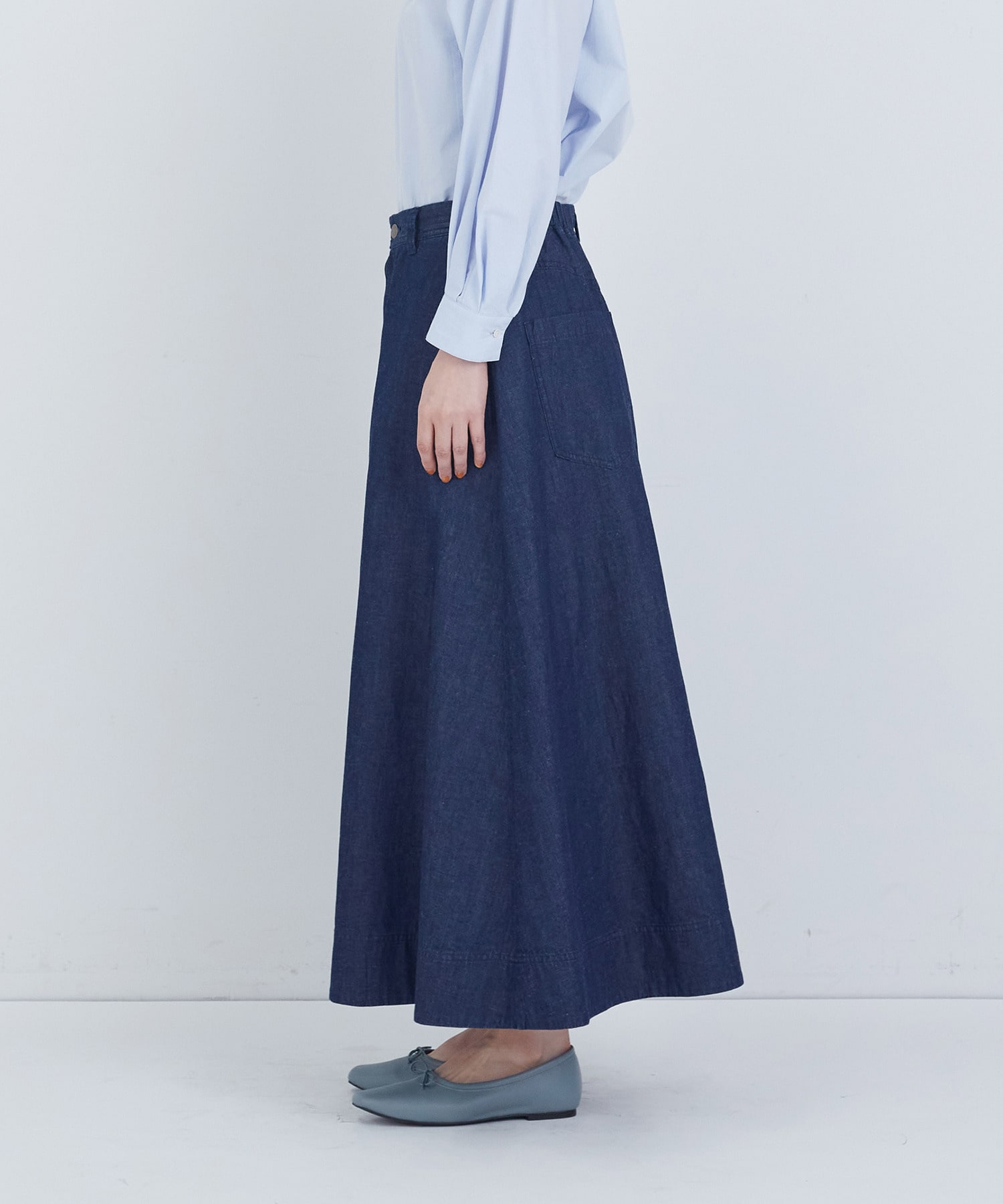 【ADIEU TRISTESSE】6.8ozデニムスカート 詳細画像 インディゴブルー 14