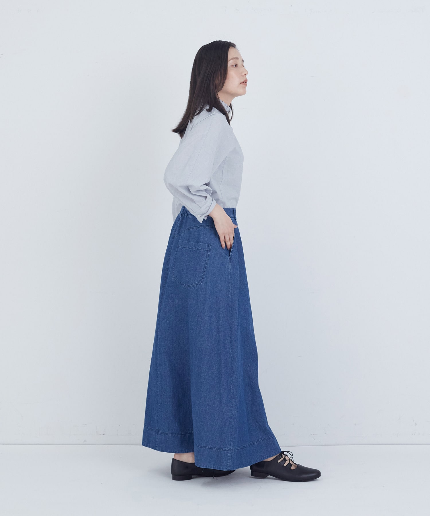 【ADIEU TRISTESSE】6.8ozデニムスカート 詳細画像 インディゴブルー 2