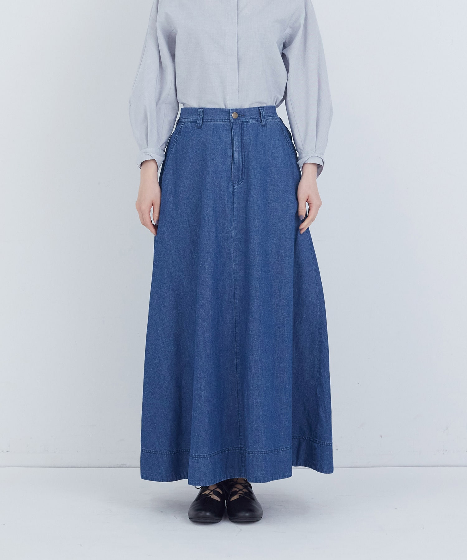 【ADIEU TRISTESSE】6.8ozデニムスカート 詳細画像 インディゴブルー 6