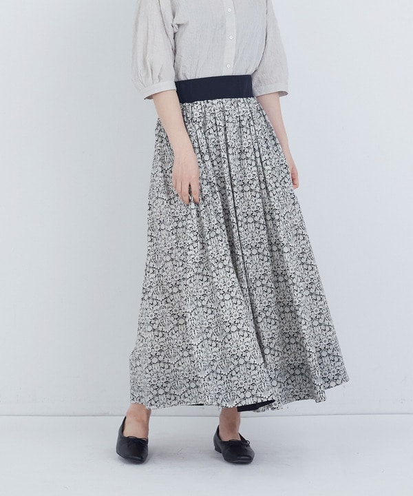 【ADIEU TRISTESSE】ウエストリブリバティプリントスカート