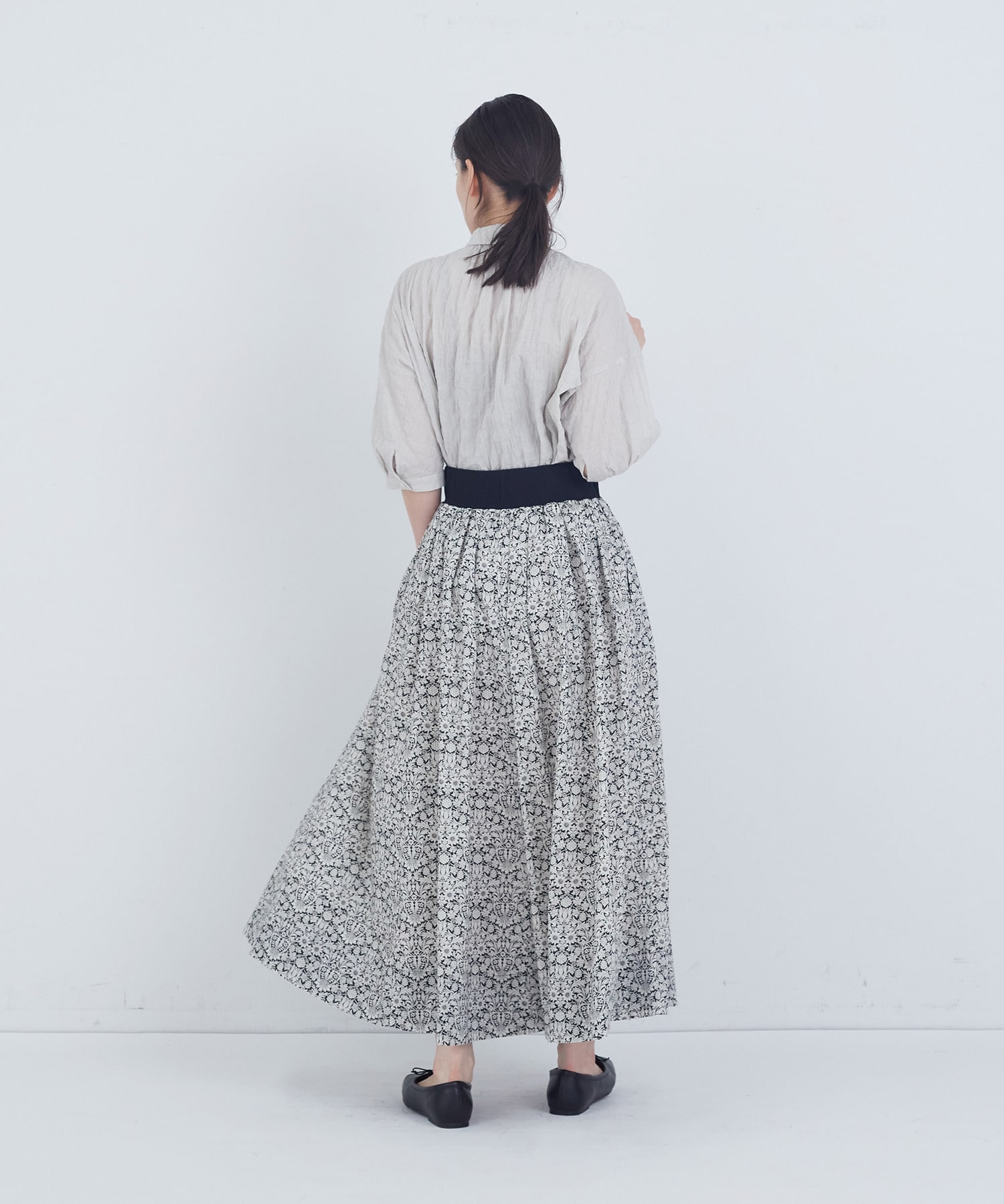 【ADIEU TRISTESSE】ウエストリブリバティプリントスカート 詳細画像 ブルー系その他 11