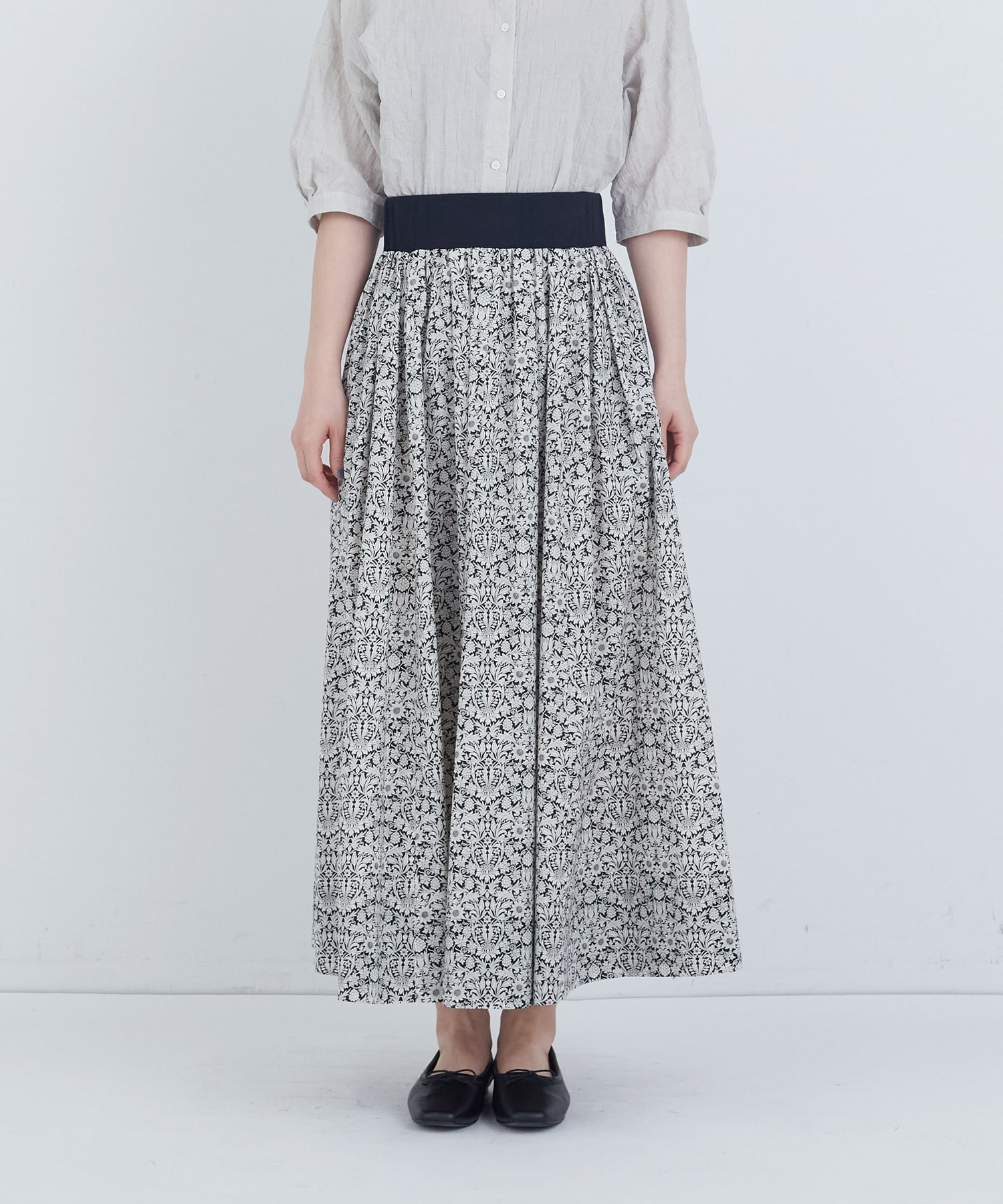 【ADIEU TRISTESSE】ウエストリブリバティプリントスカート 詳細画像 ブルー系その他 12