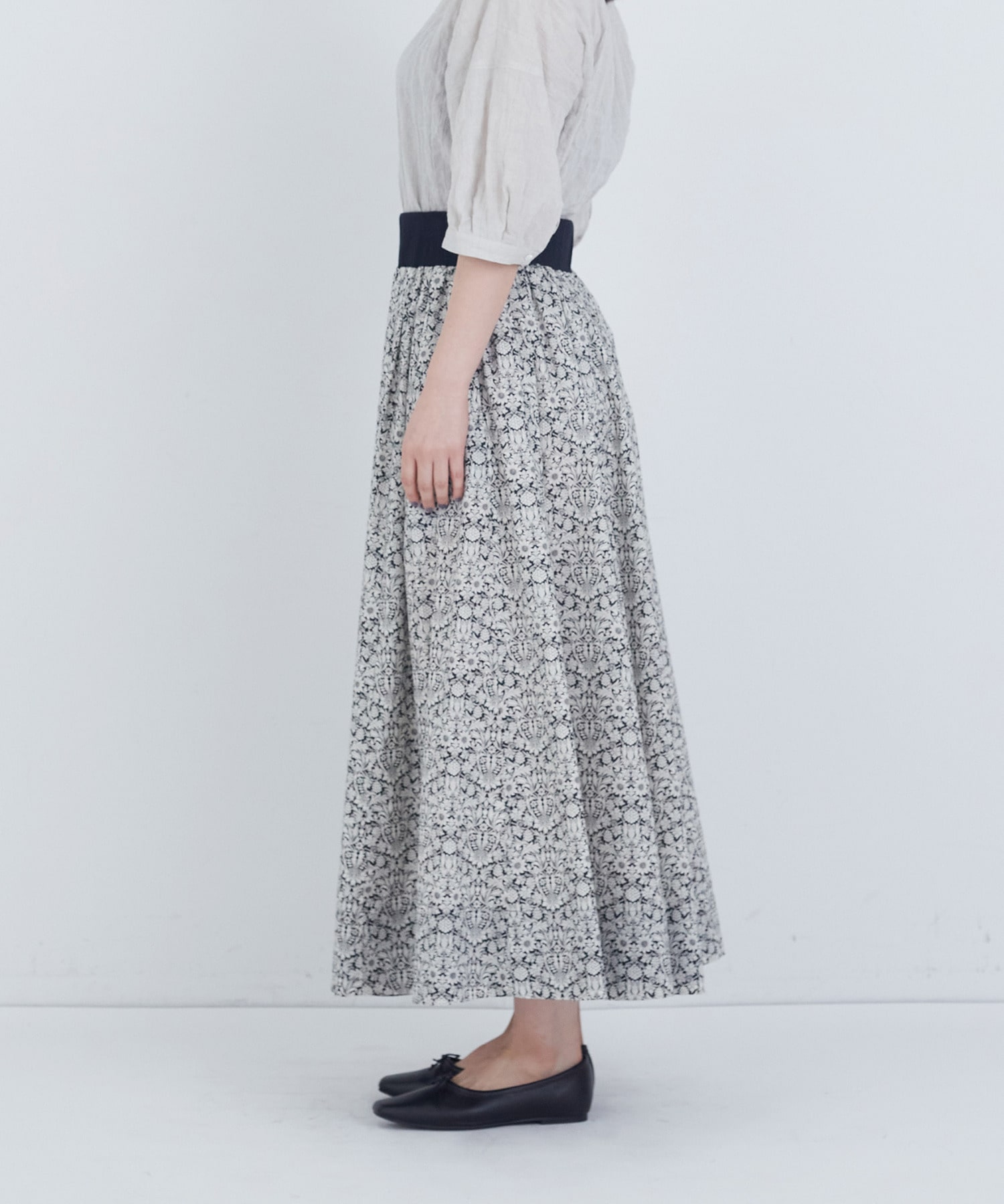 【ADIEU TRISTESSE】ウエストリブリバティプリントスカート 詳細画像 ブルー系その他 13