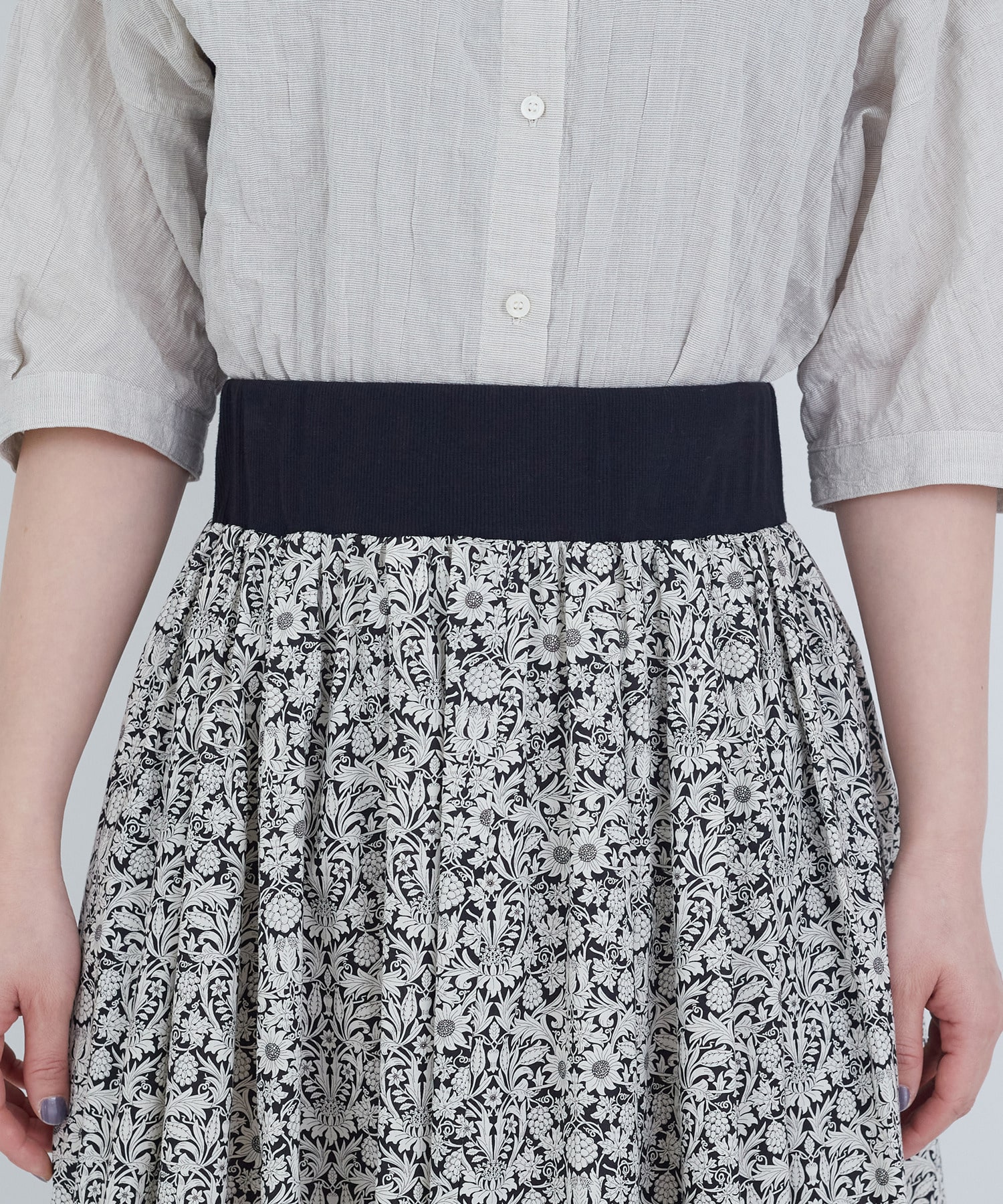 【ADIEU TRISTESSE】ウエストリブリバティプリントスカート 詳細画像 ブルー系その他 15