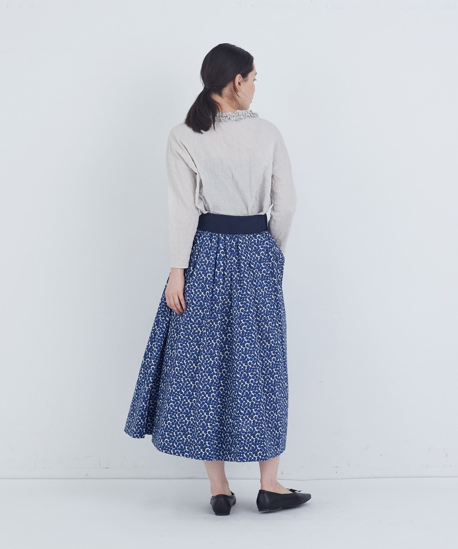 【ADIEU TRISTESSE】ウエストリブリバティプリントスカート 詳細画像 ブルー系その他 4