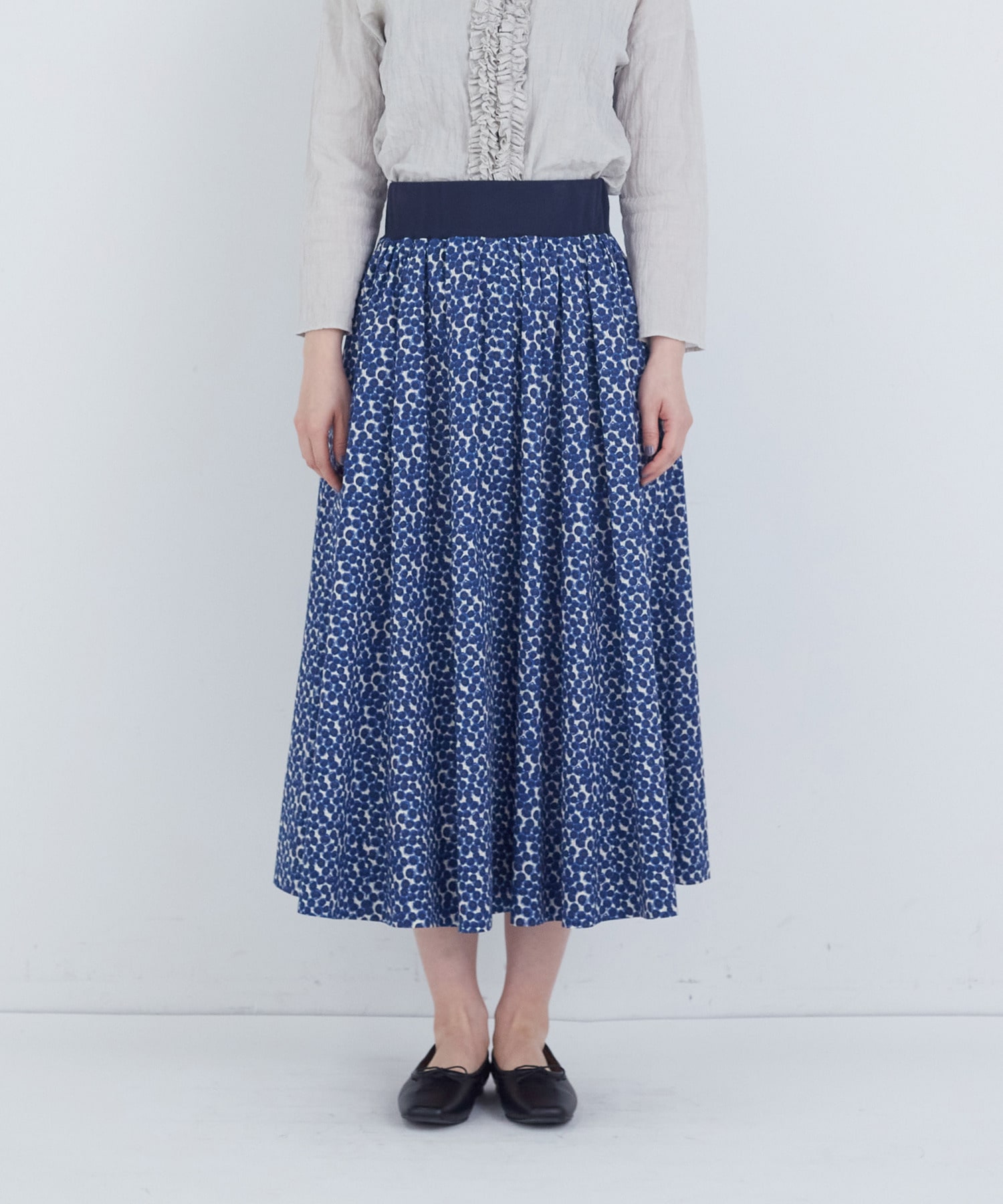 【ADIEU TRISTESSE】ウエストリブリバティプリントスカート 詳細画像 ブルー系その他 5