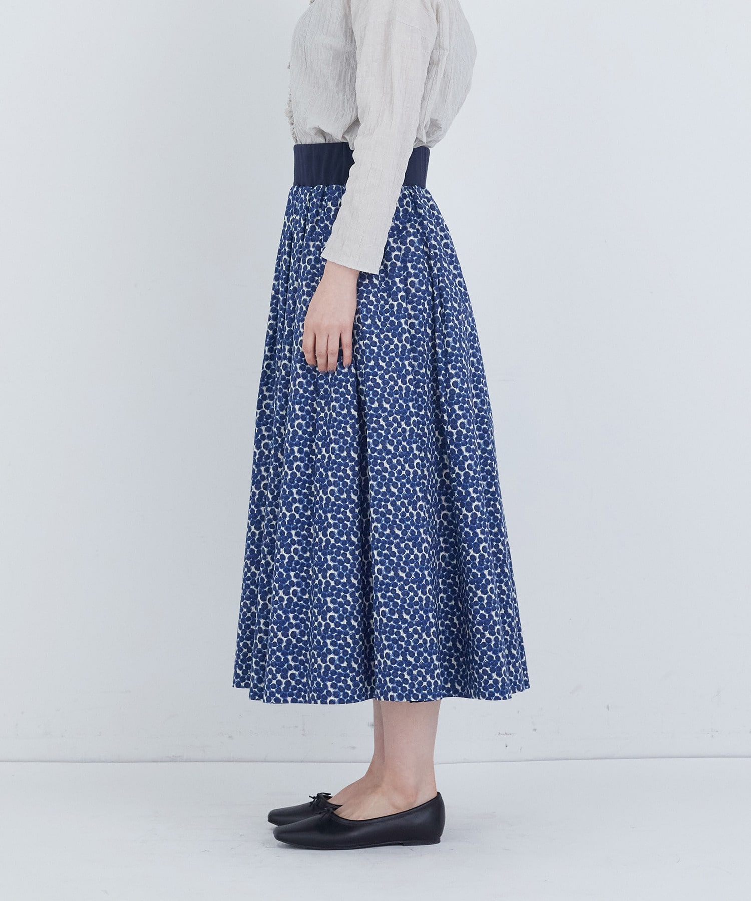 【ADIEU TRISTESSE】ウエストリブリバティプリントスカート 詳細画像 ブルー系その他 6