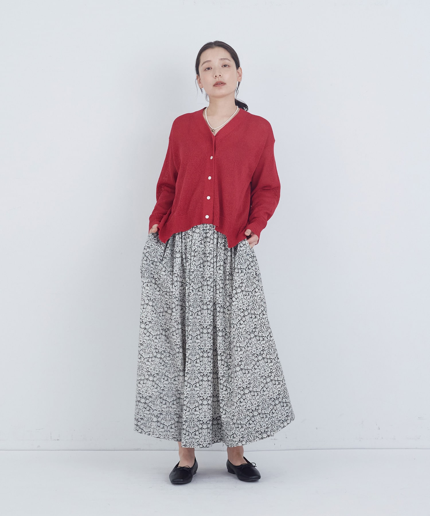 【ADIEU TRISTESSE】ウエストリブリバティプリントスカート 詳細画像 ブルー系その他 8