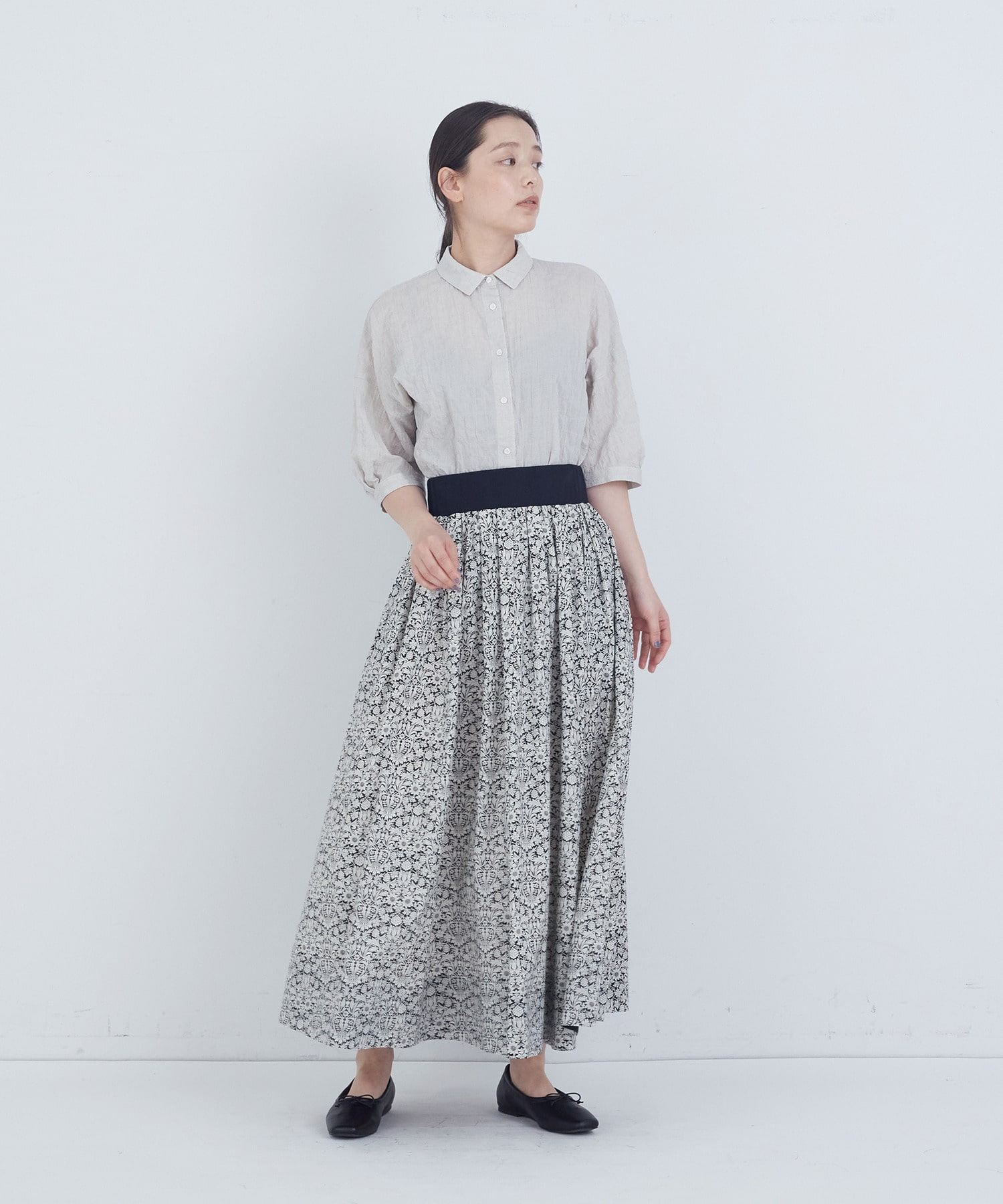 【ADIEU TRISTESSE】ウエストリブリバティプリントスカート 詳細画像 ブルー系その他 9