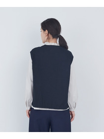 【ADIEU TRISTESSE】【2way】リバティプリント&times;ダブルガーゼリバーシブルベスト 詳細画像 ブルー系その他 10