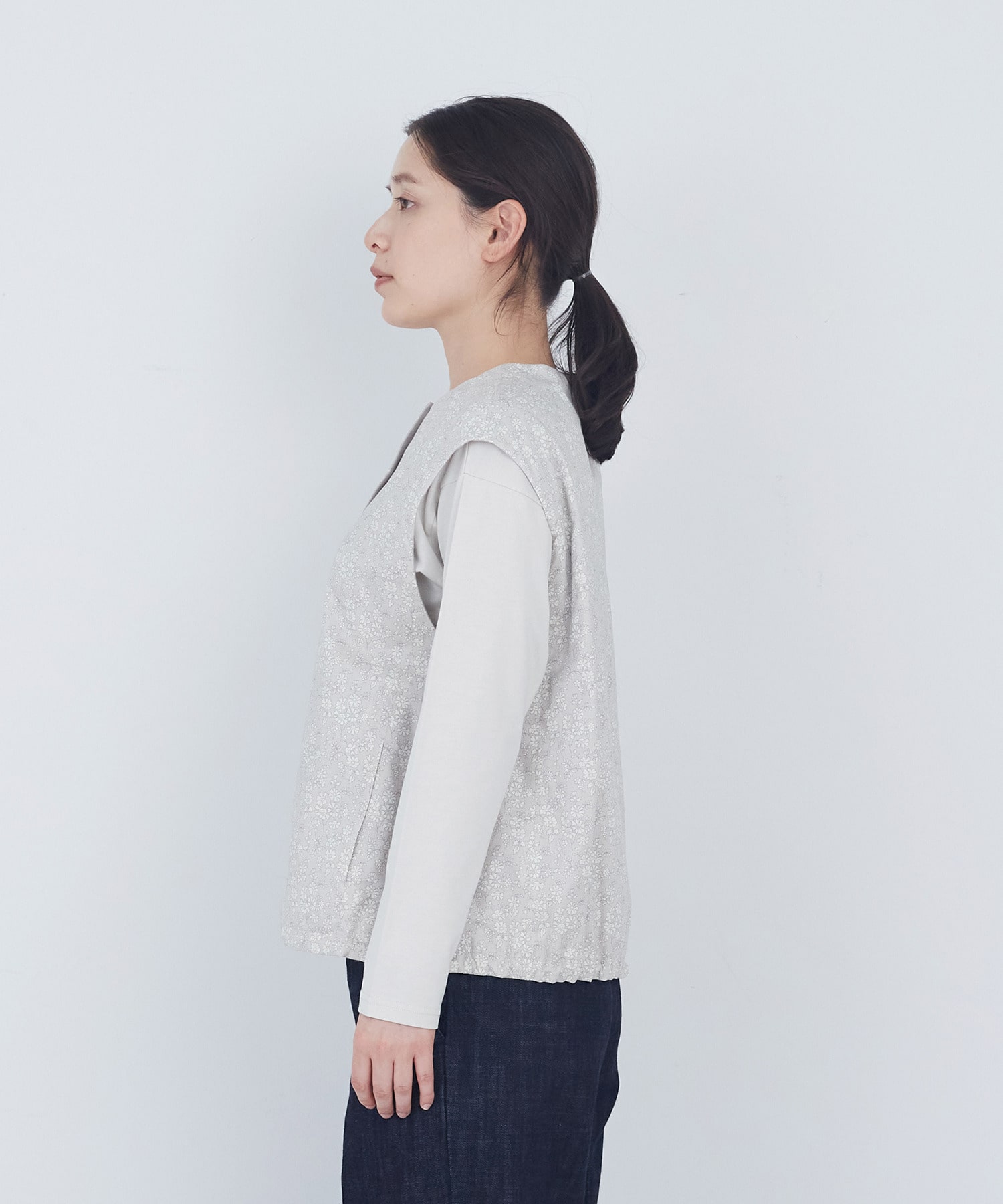 【ADIEU TRISTESSE】【2way】リバティプリント&times;ダブルガーゼリバーシブルベスト 詳細画像 ブルー系その他 16