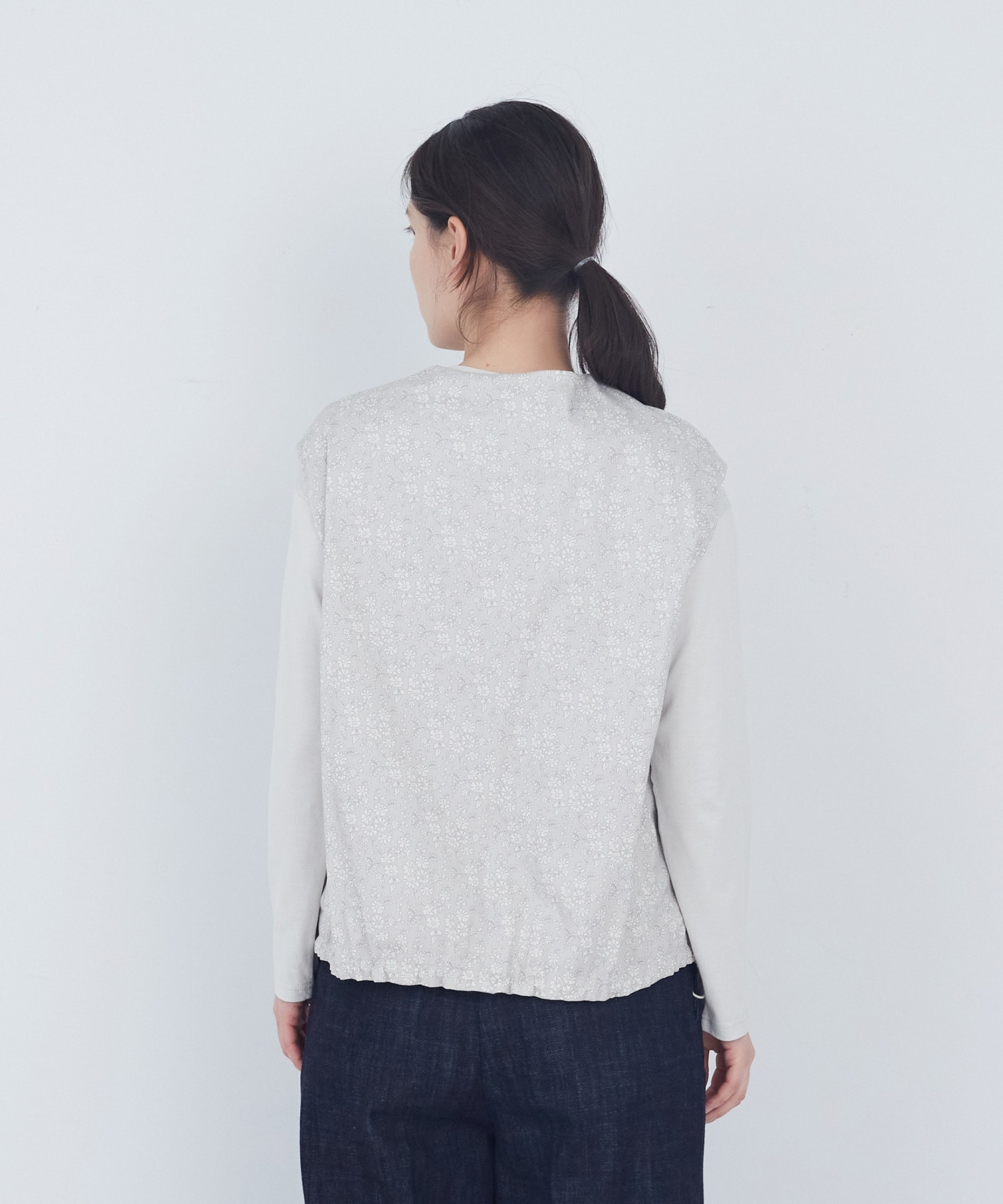 【ADIEU TRISTESSE】【2way】リバティプリント&times;ダブルガーゼリバーシブルベスト 詳細画像 ブルー系その他 17
