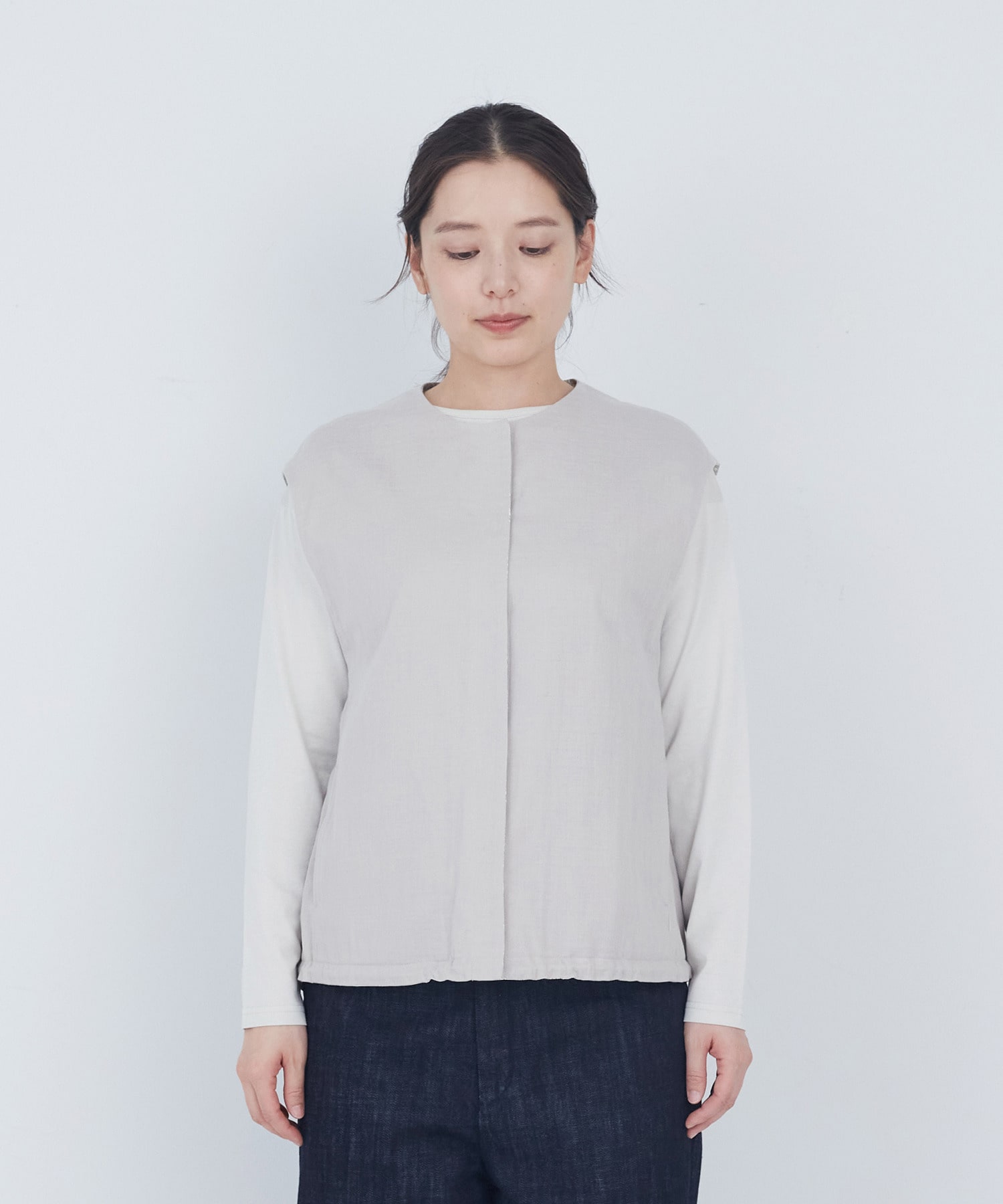 【ADIEU TRISTESSE】【2way】リバティプリント&times;ダブルガーゼリバーシブルベスト 詳細画像 ブルー系その他 21