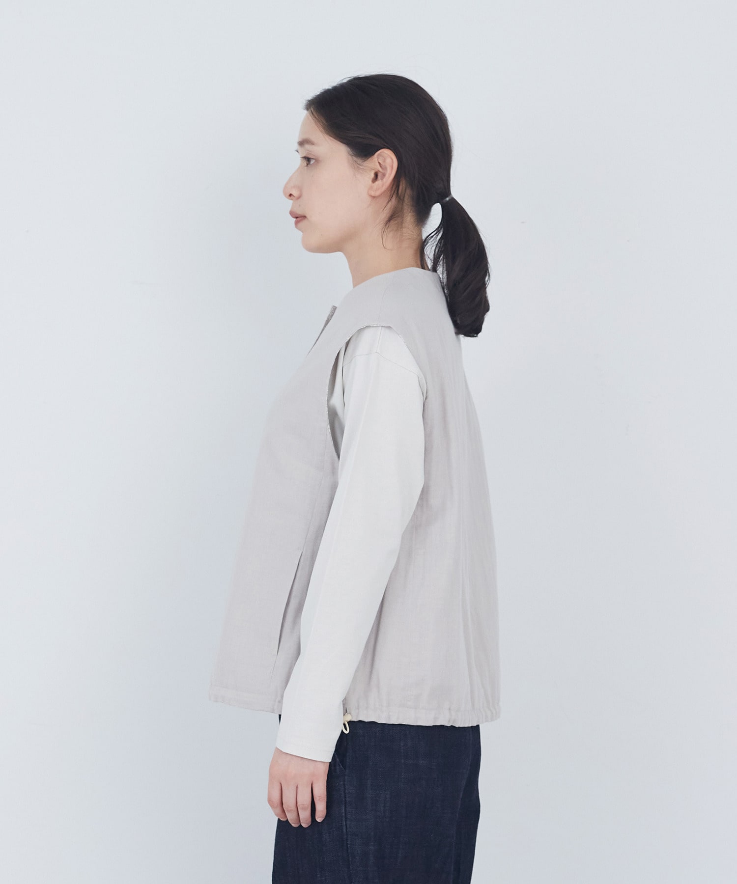 【ADIEU TRISTESSE】【2way】リバティプリント&times;ダブルガーゼリバーシブルベスト 詳細画像 ブルー系その他 22