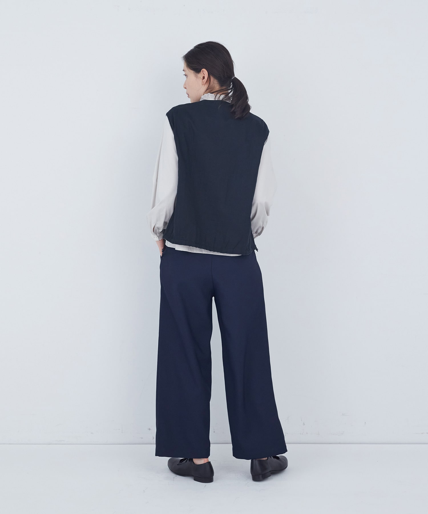 【ADIEU TRISTESSE】【2way】リバティプリント&times;ダブルガーゼリバーシブルベスト 詳細画像 ブルー系その他 7