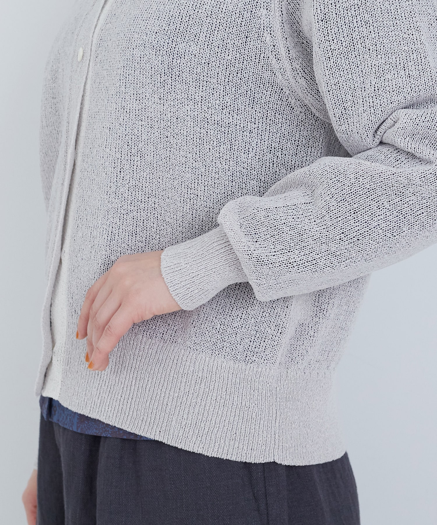 【ADIEU TRISTESSE】TSUMUGI和紙配色カーディガン 詳細画像 チャコールグレー 24