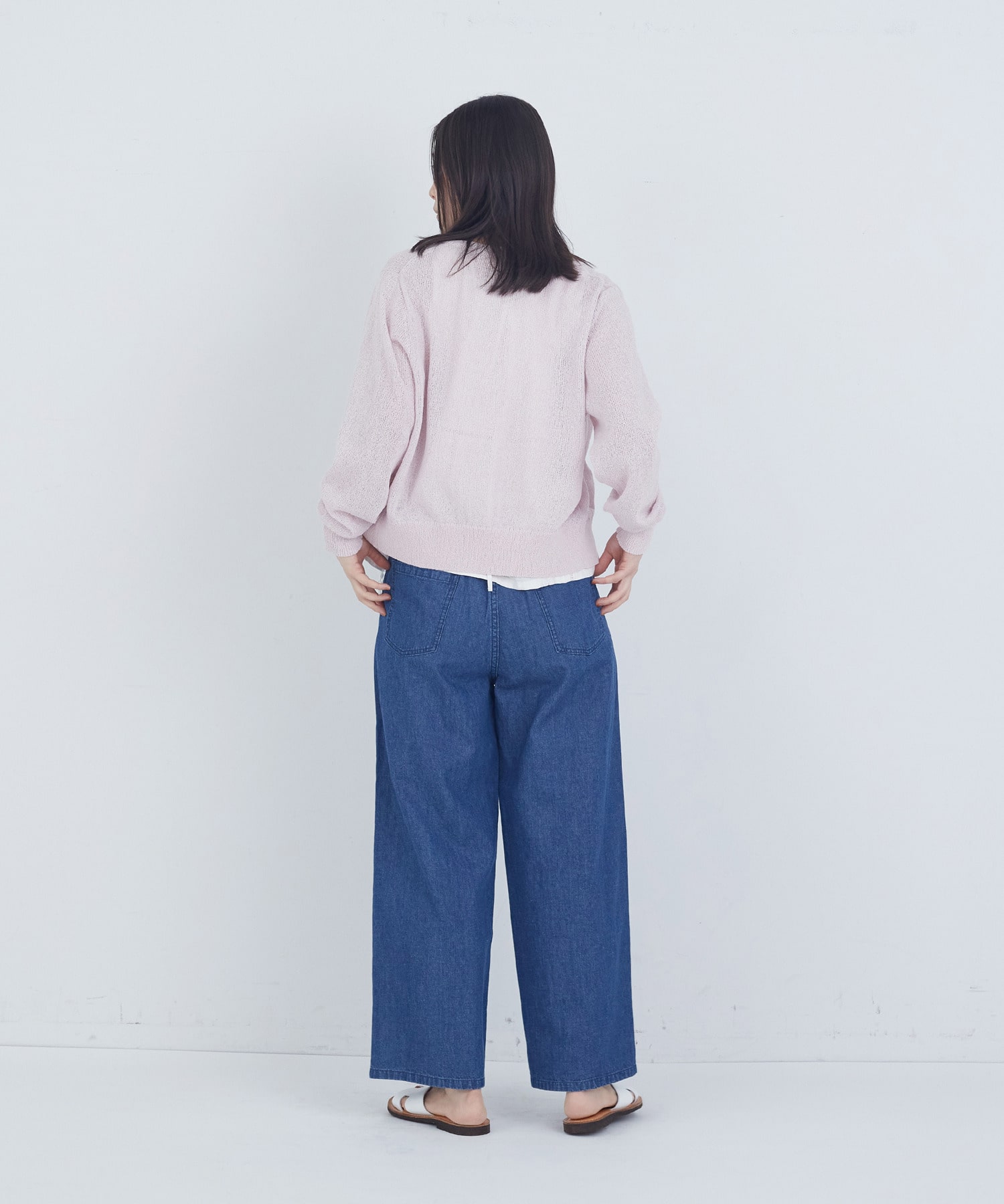 【ADIEU TRISTESSE】TSUMUGI和紙配色カーディガン 詳細画像 チャコールグレー 3