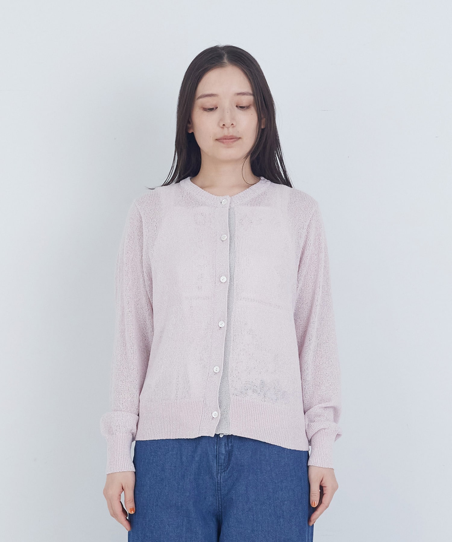 【ADIEU TRISTESSE】TSUMUGI和紙配色カーディガン 詳細画像 チャコールグレー 5