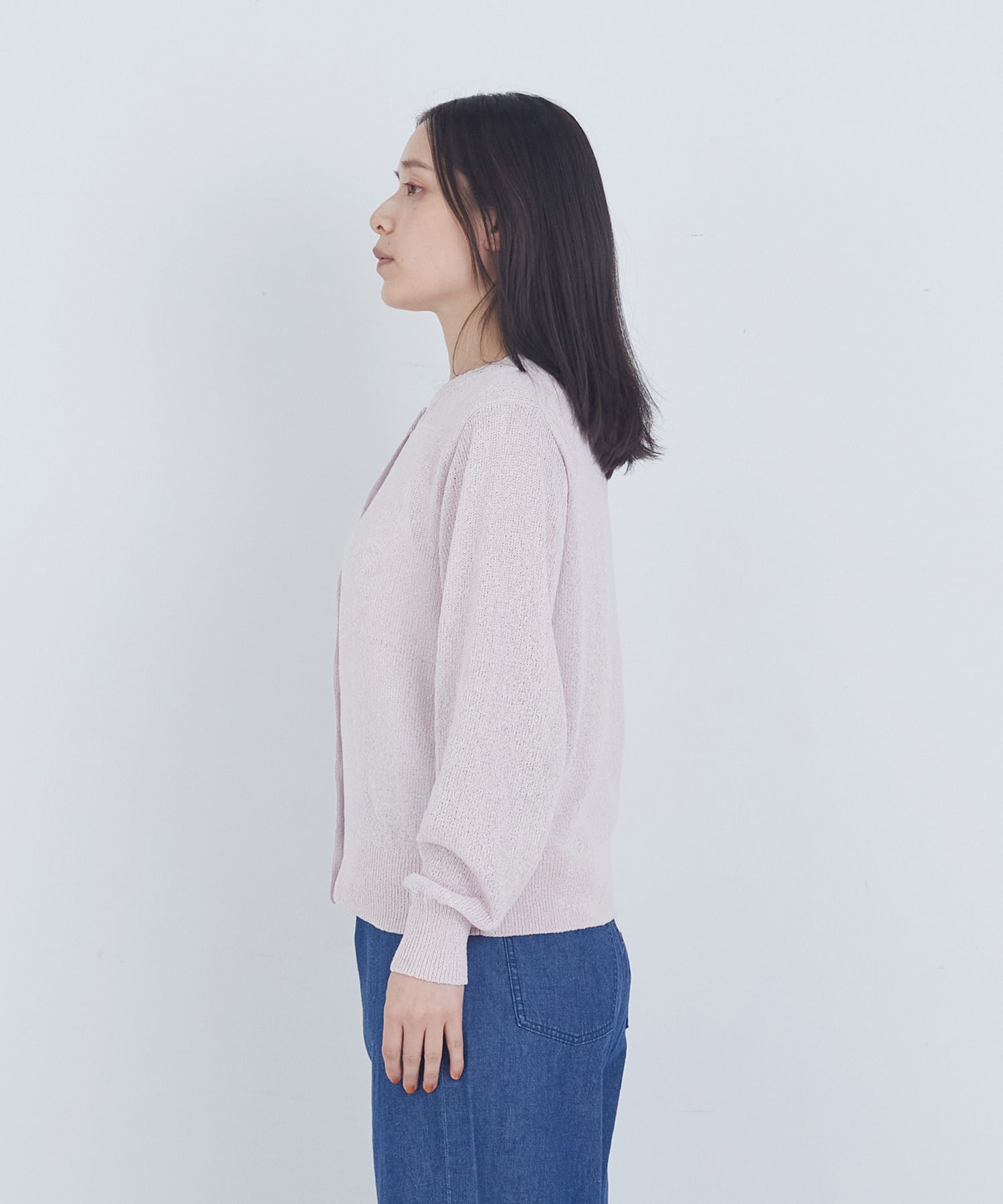 【ADIEU TRISTESSE】TSUMUGI和紙配色カーディガン 詳細画像 チャコールグレー 6