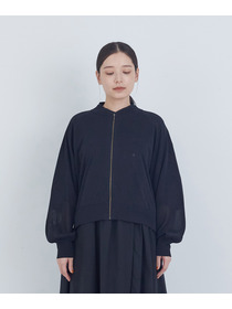 【ADIEU TRISTESSE】ペーパーポリエステルニットブルゾン 詳細画像 ブラック 5