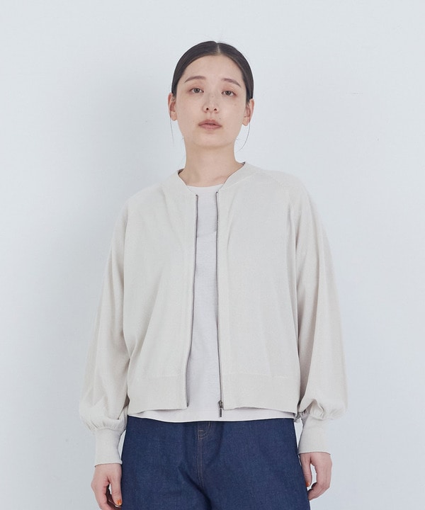 【ADIEU TRISTESSE】ペーパーポリエステルニットブルゾン