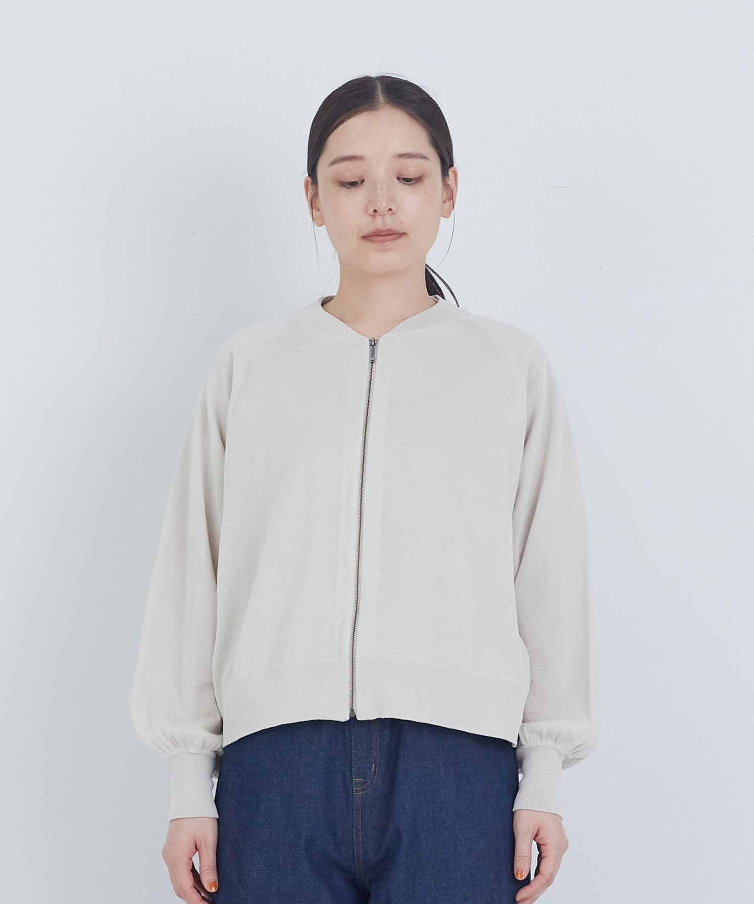 【ADIEU TRISTESSE】ペーパーポリエステルニットブルゾン 詳細画像 ブラック 12